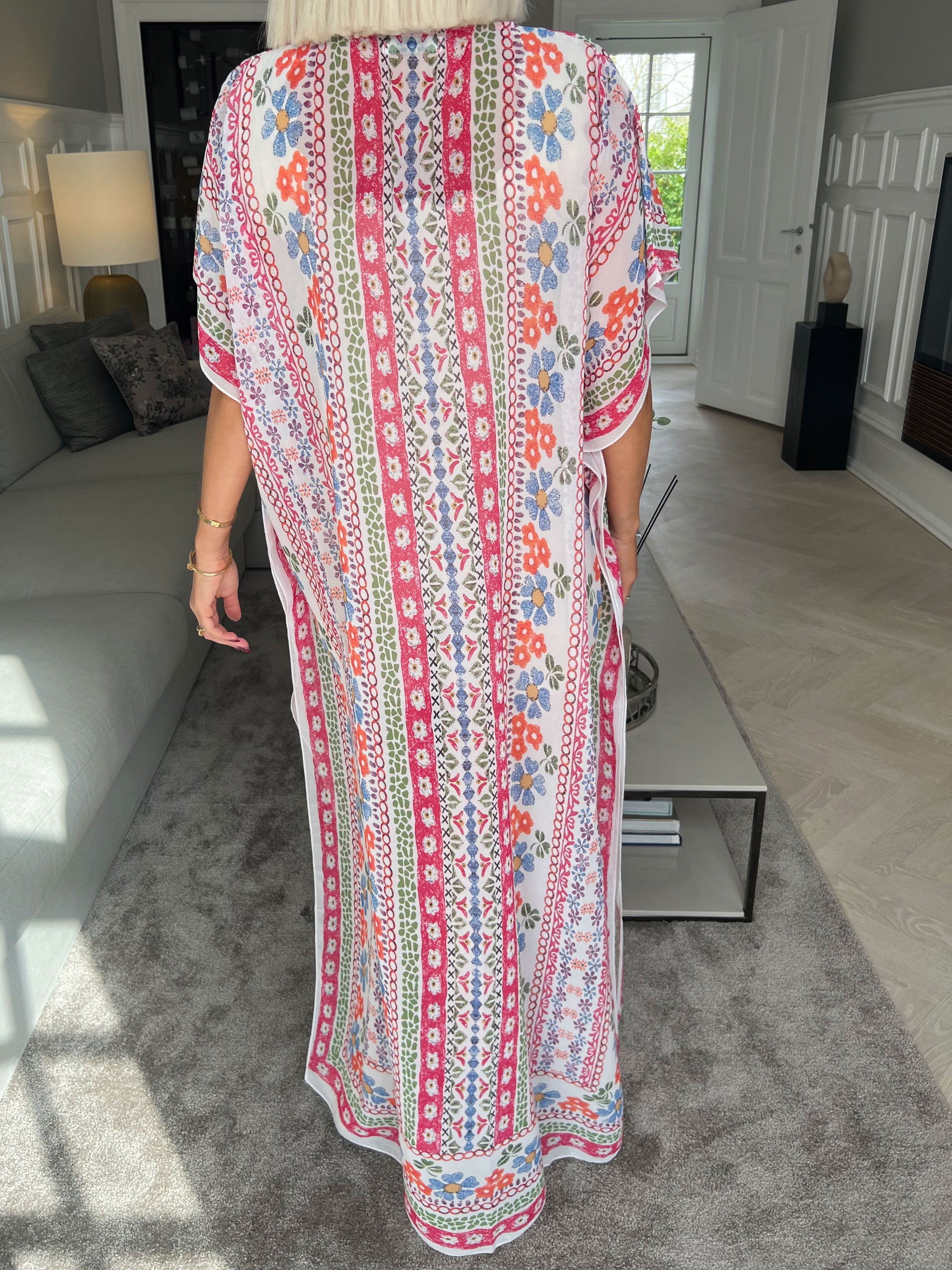 Nadia - Lång multicolour halvgenomskinlig tunika