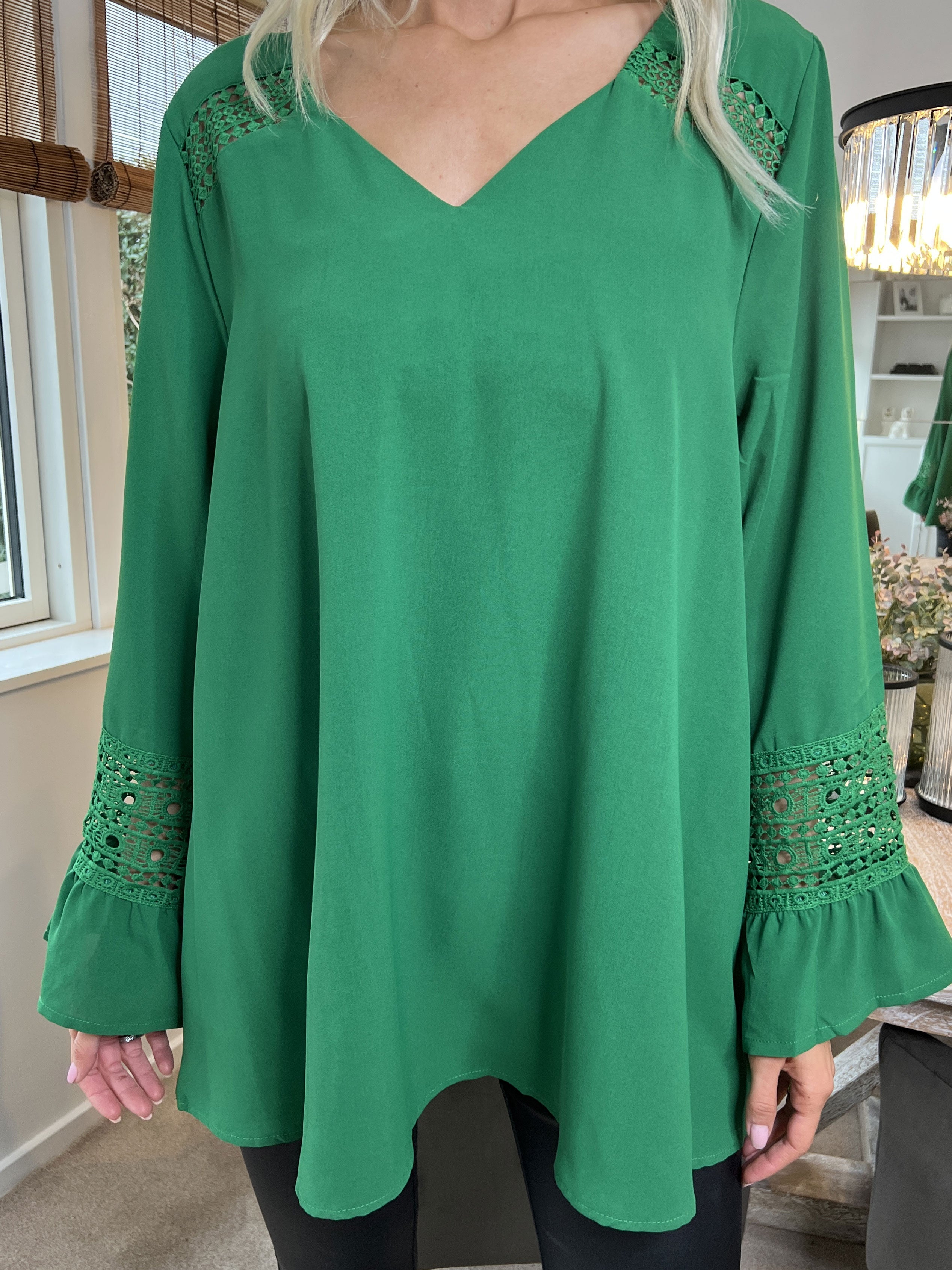 Nelia - Söt tunika med broderier - Blue