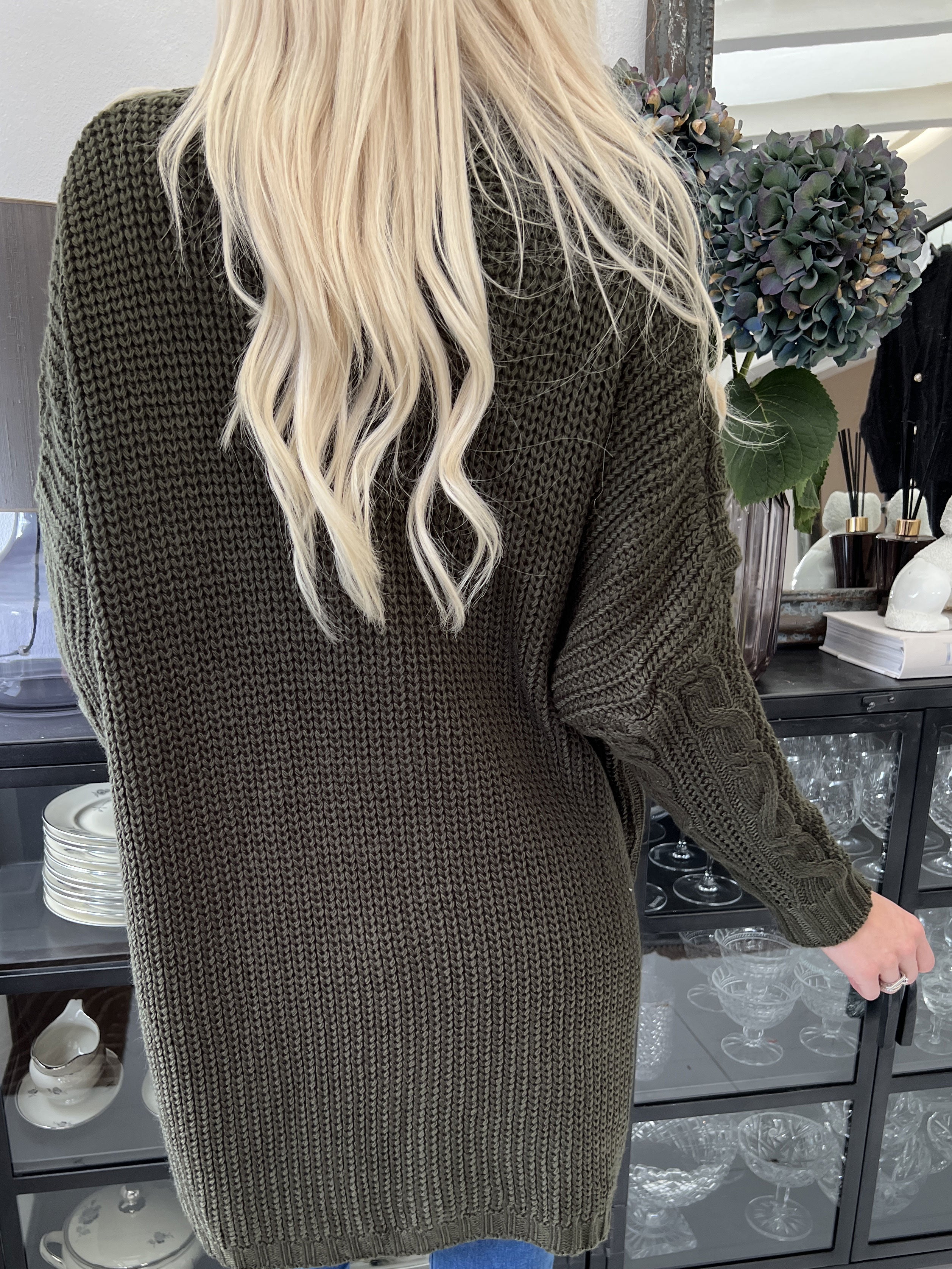 Noa - Kabelstrickad kofta - Grey