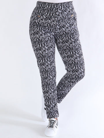 Noria - Svart och vitmönstrade leggings i byxlook