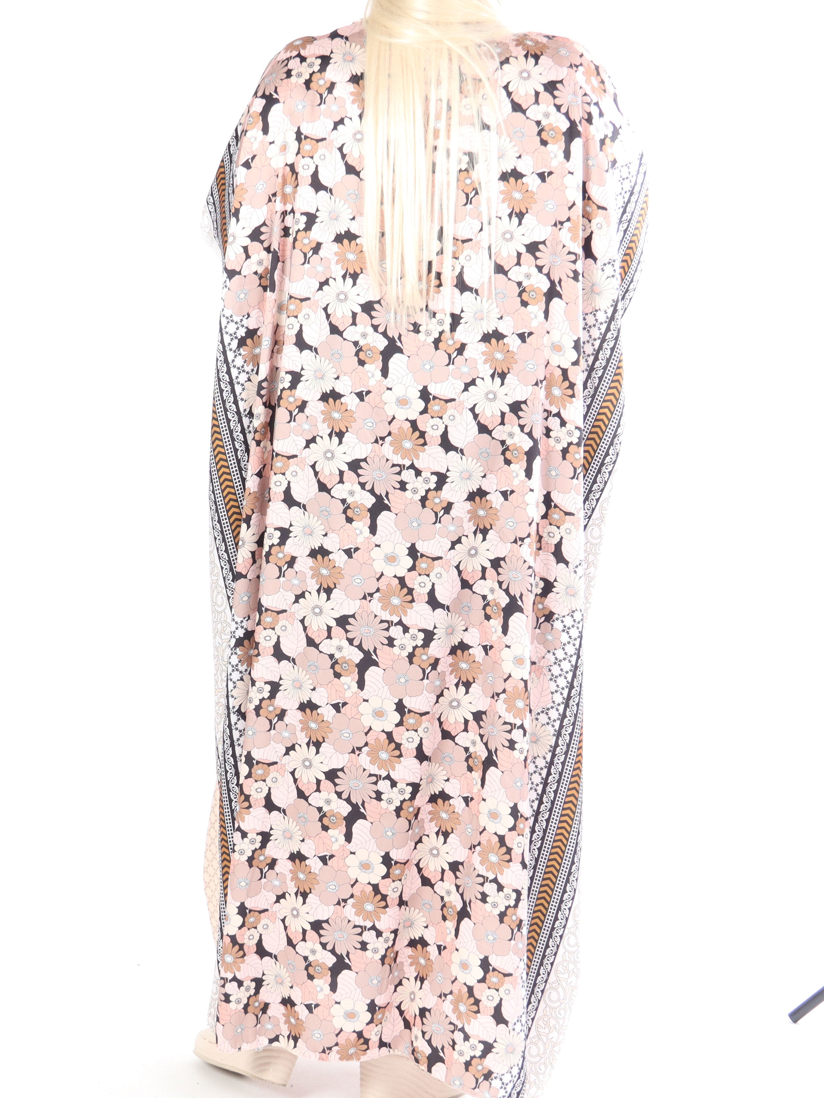 Nynne - Lång lös plus size klänning med flätade snören