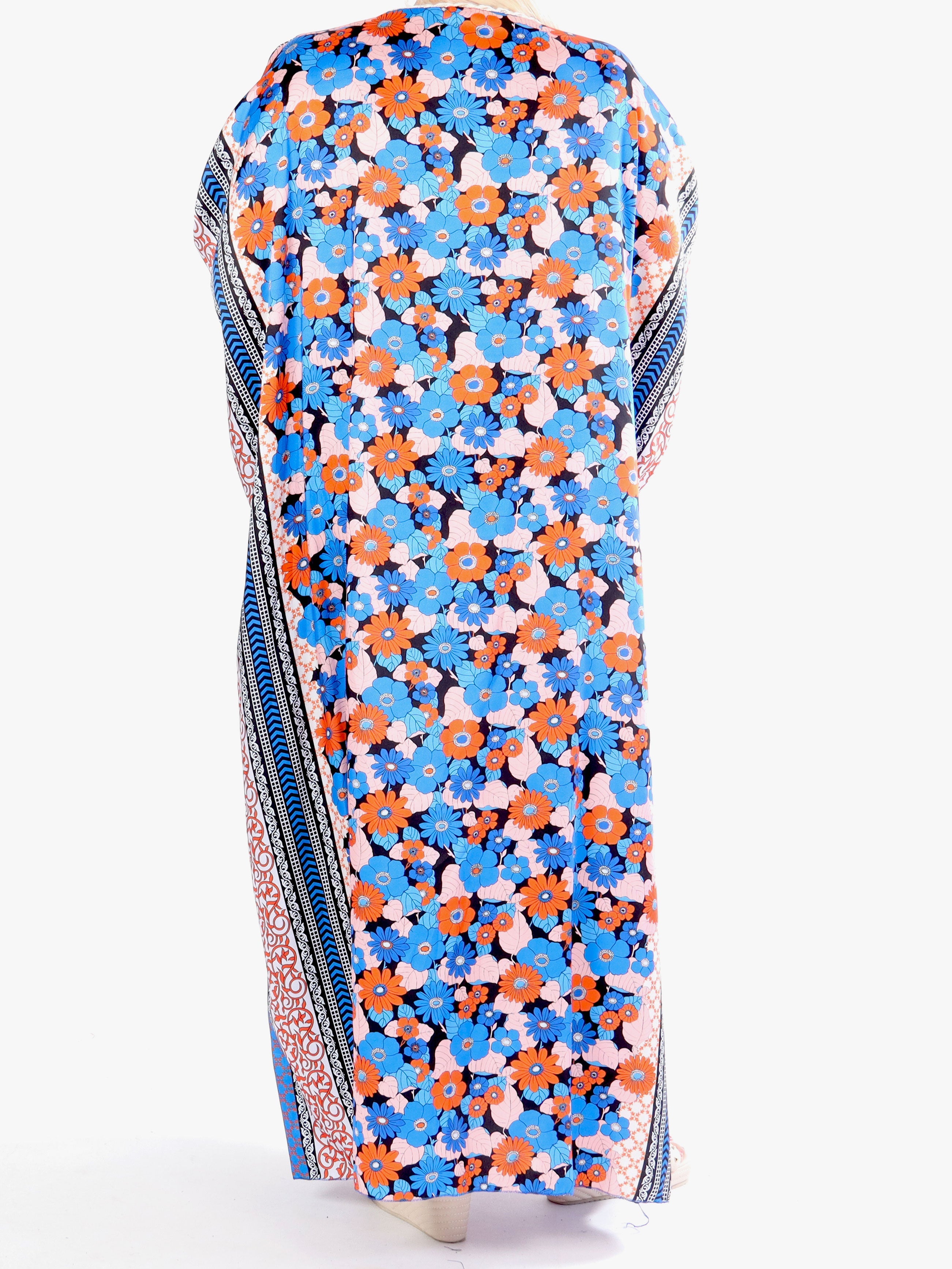 Nynne - Lång lös plus size klänning med flätade snören