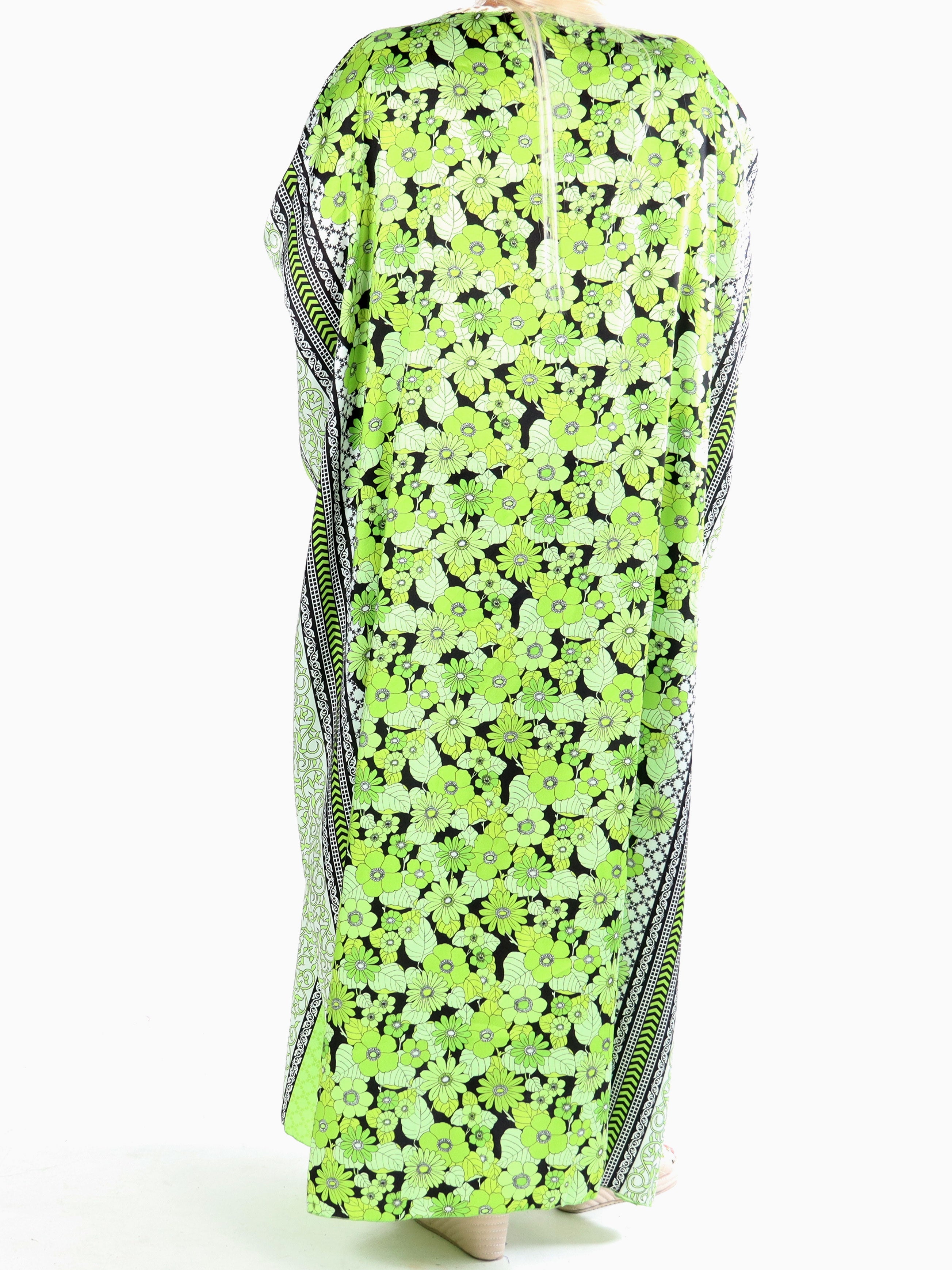 Nynne - Lång lös plus size klänning med flätade snören - Beige