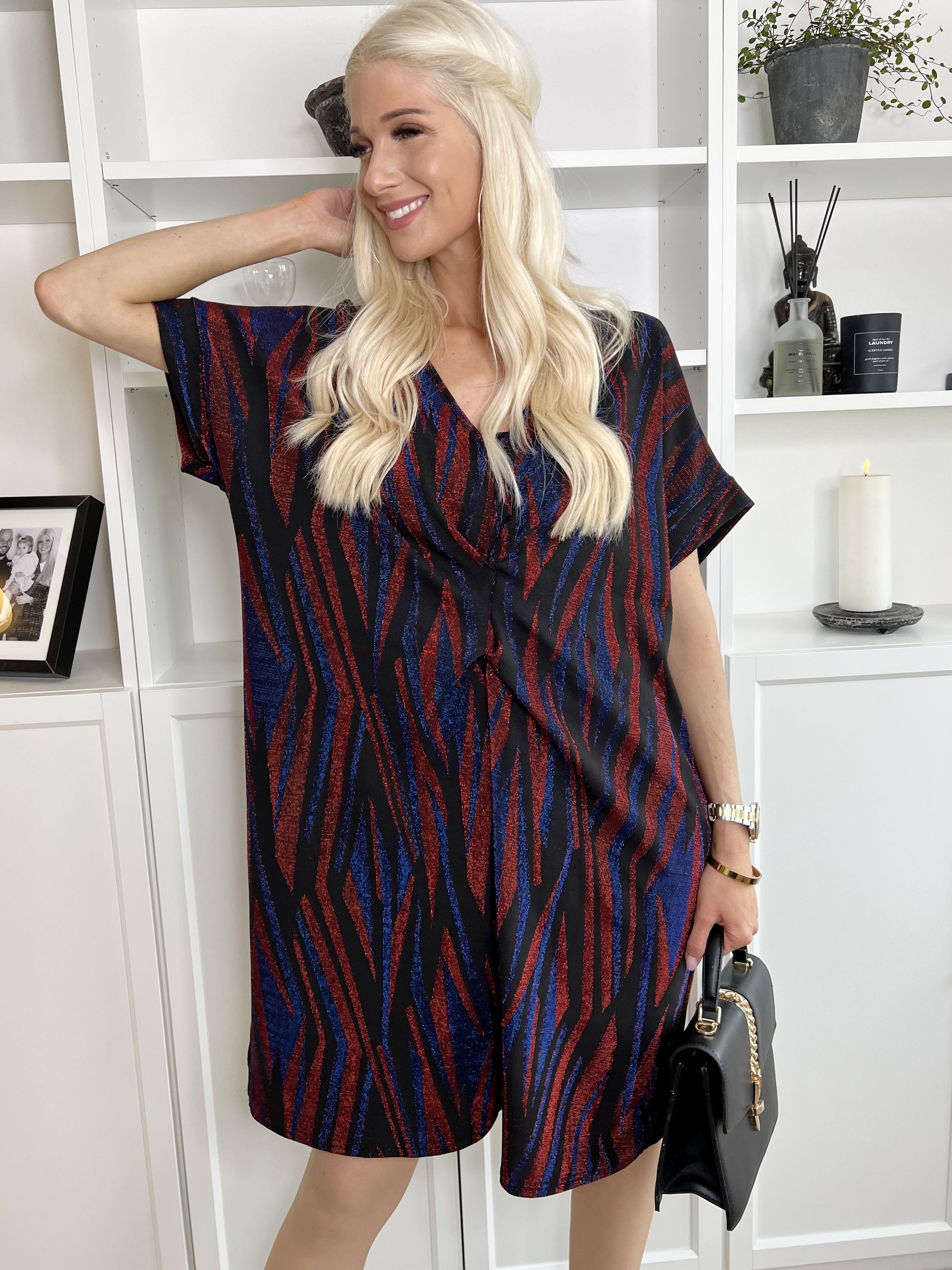 Paloma - Tunikaklänning med glitter og v-hals