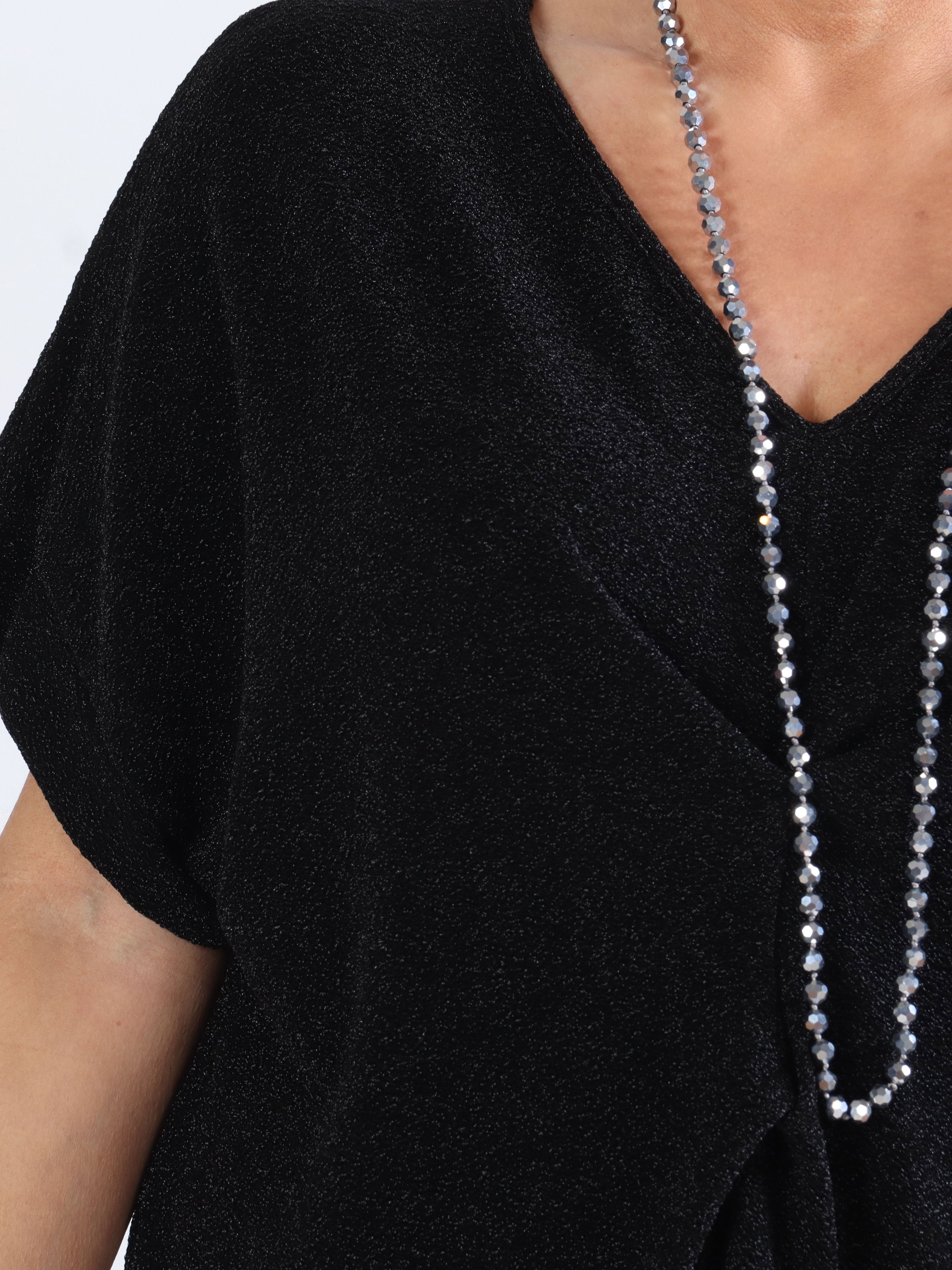 Paloma - Plus size tunikaklänning med glitter og v-hals