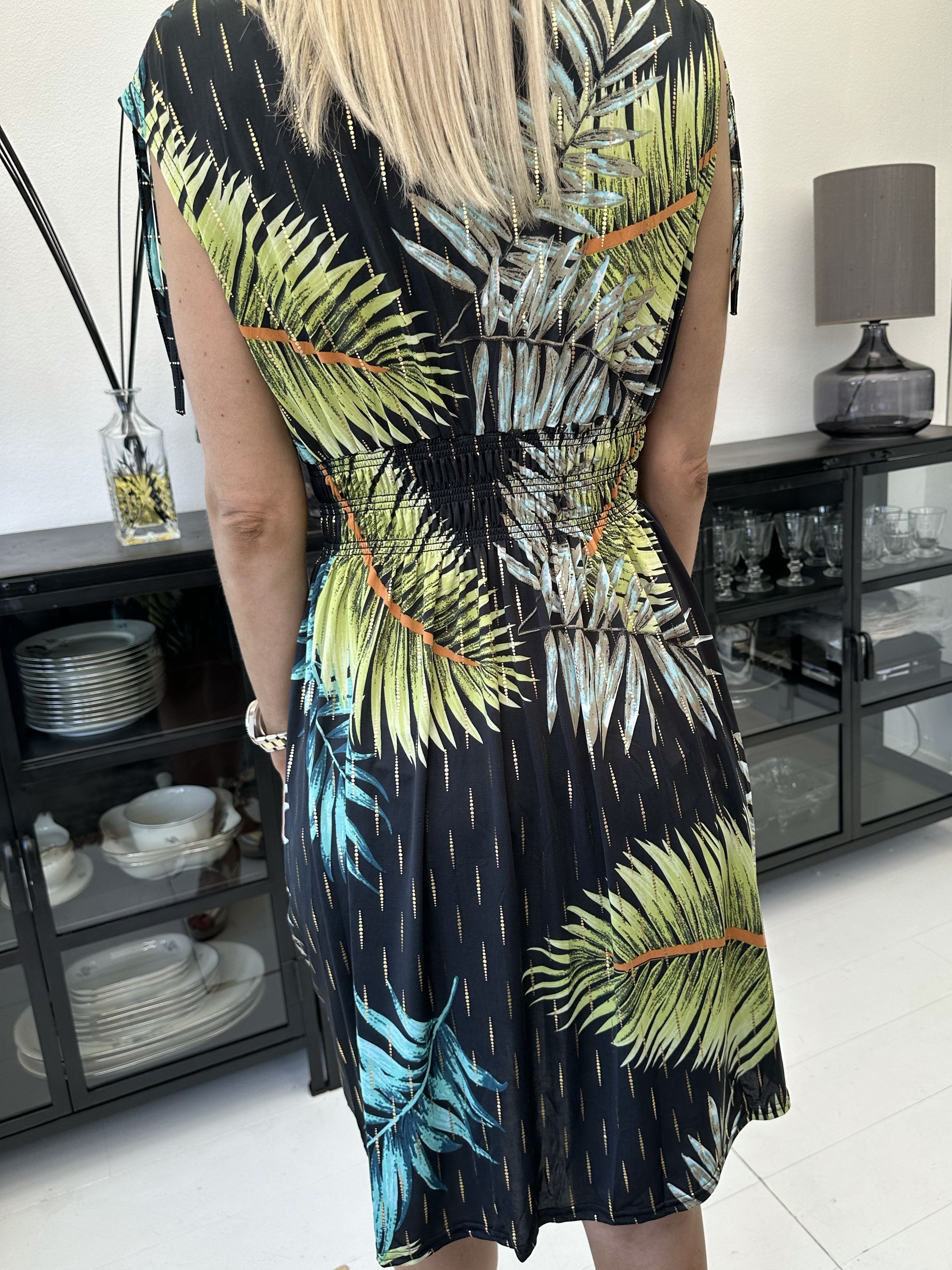 Pams palm Short - Kort elastisk klänning i rynkfritt tyg