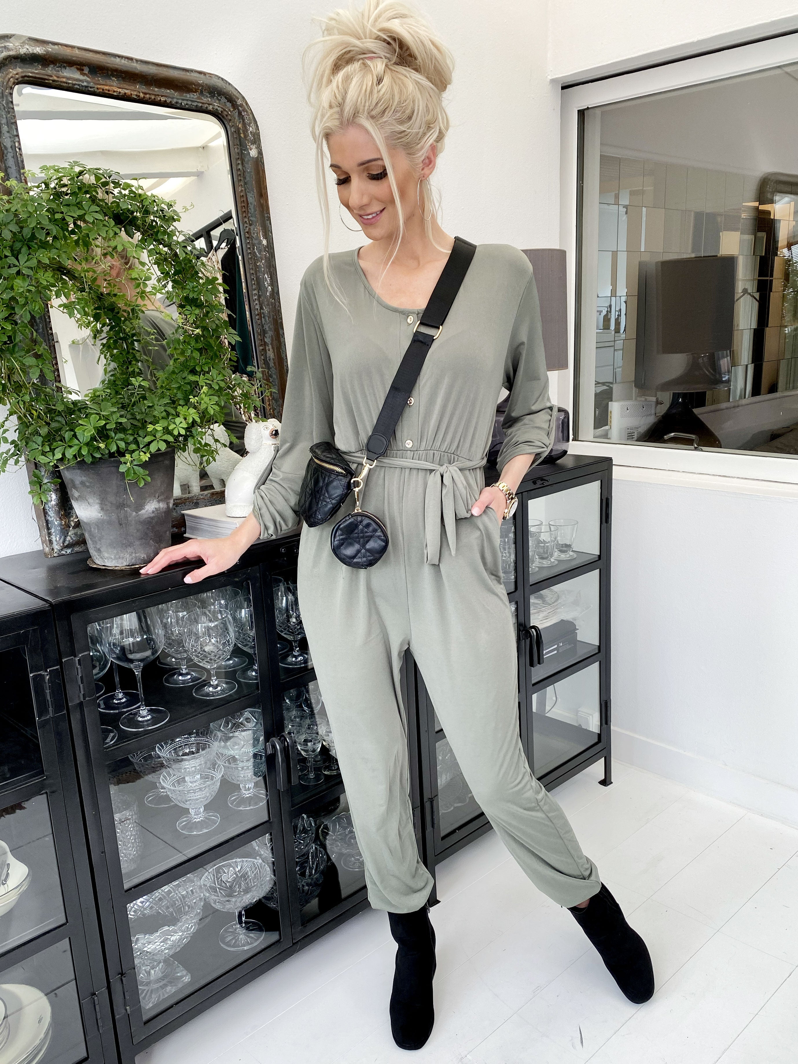 Pamy - Supermjuk och stretchig jumpsuit - Army