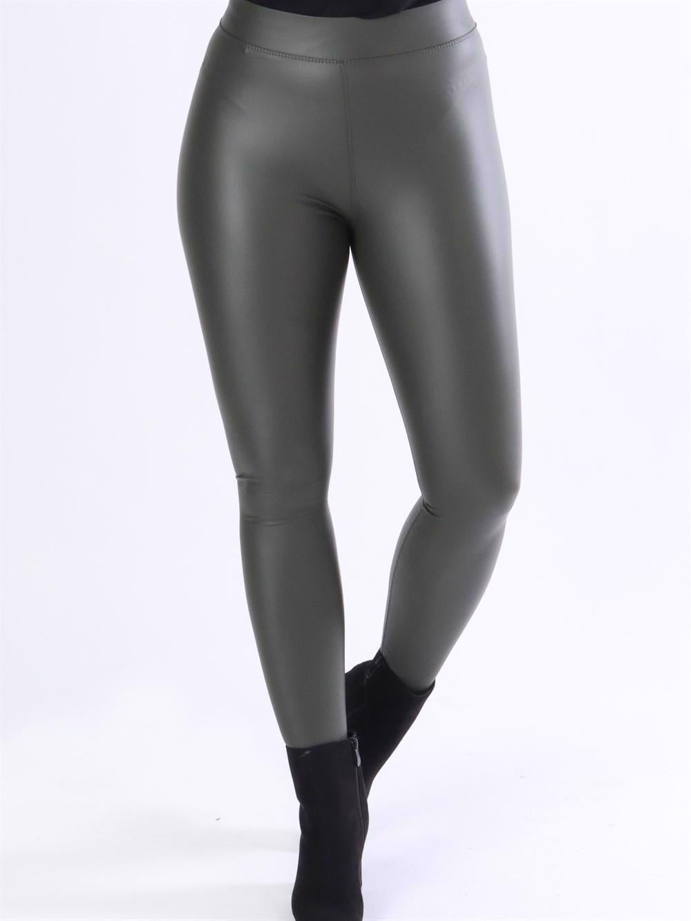 Patricia - Elastiska leggings i läderlook