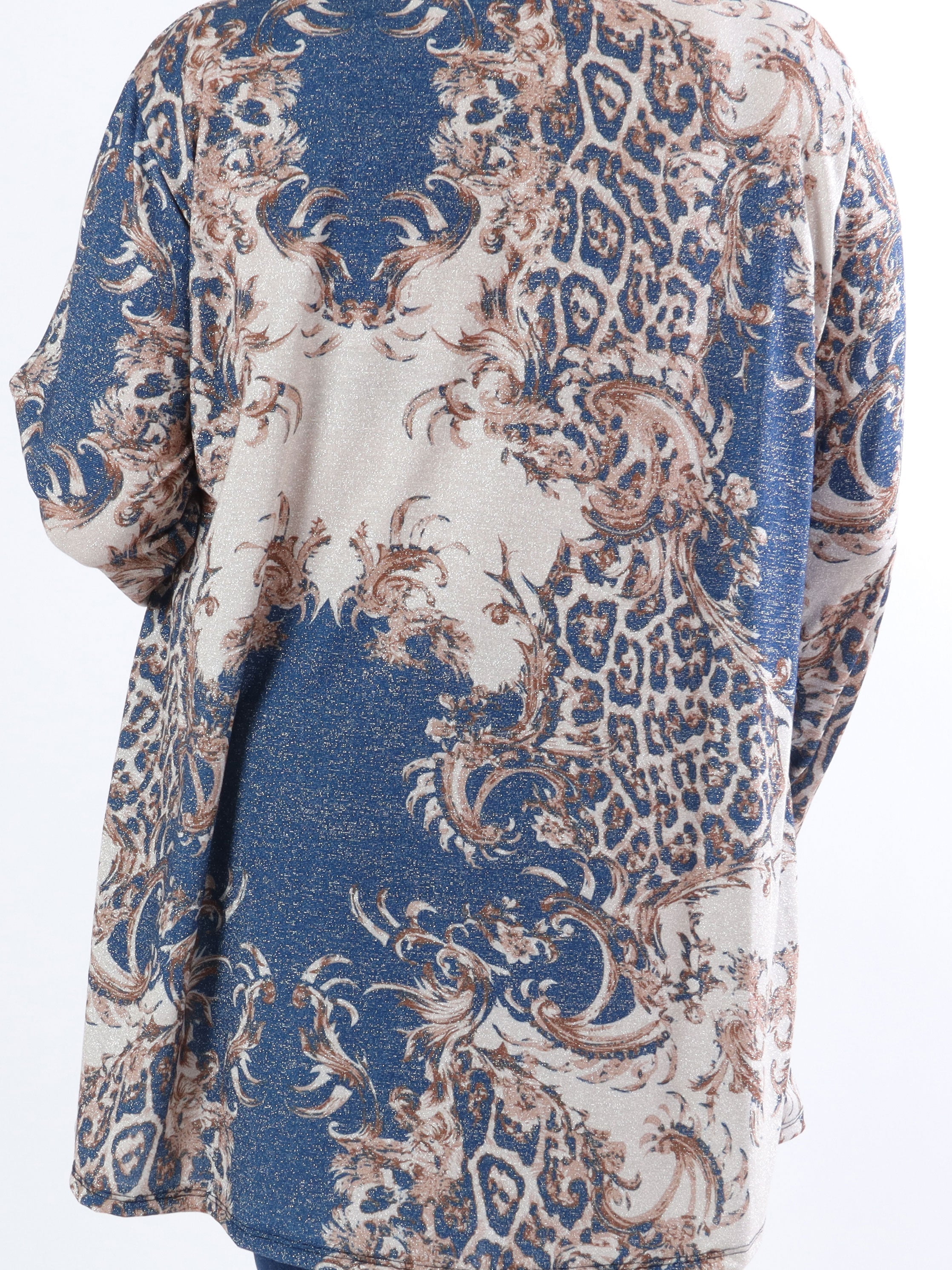 Paula - Glitterblus med leopardmönster i stora storlekar