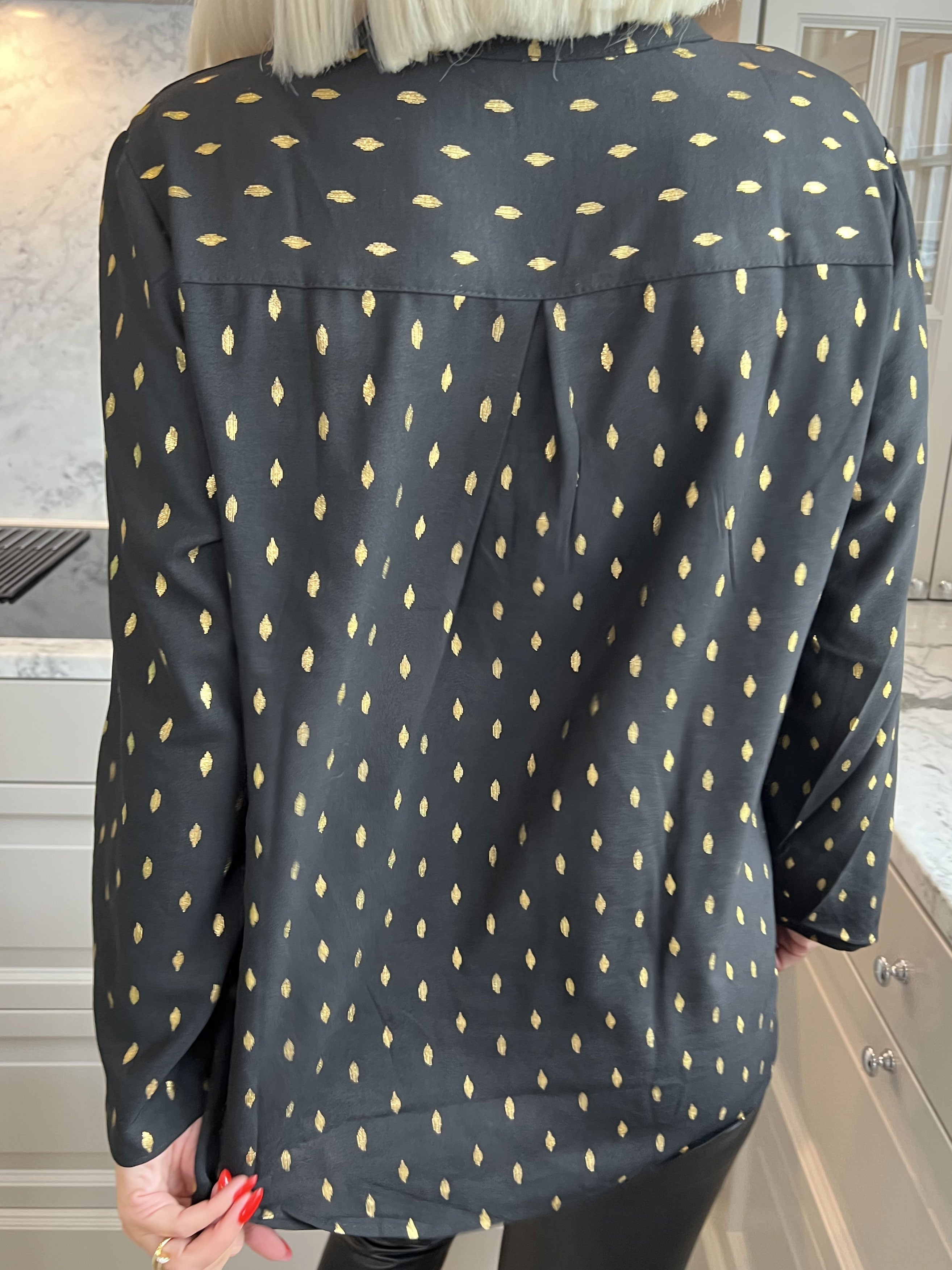 Pepita - Långärmad tunika med mönster - Black