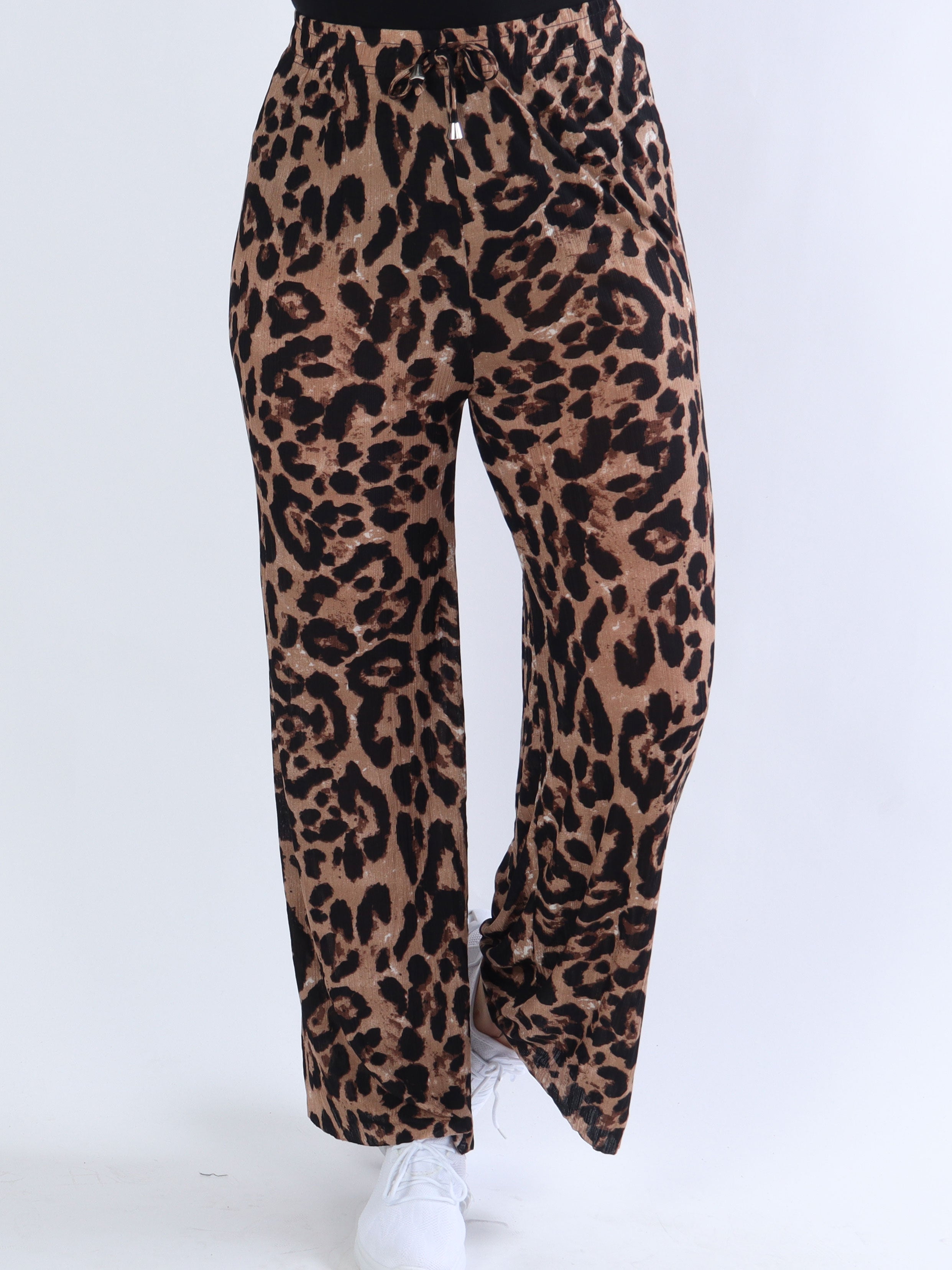 Pianora - Långa byxor i leopardmönster