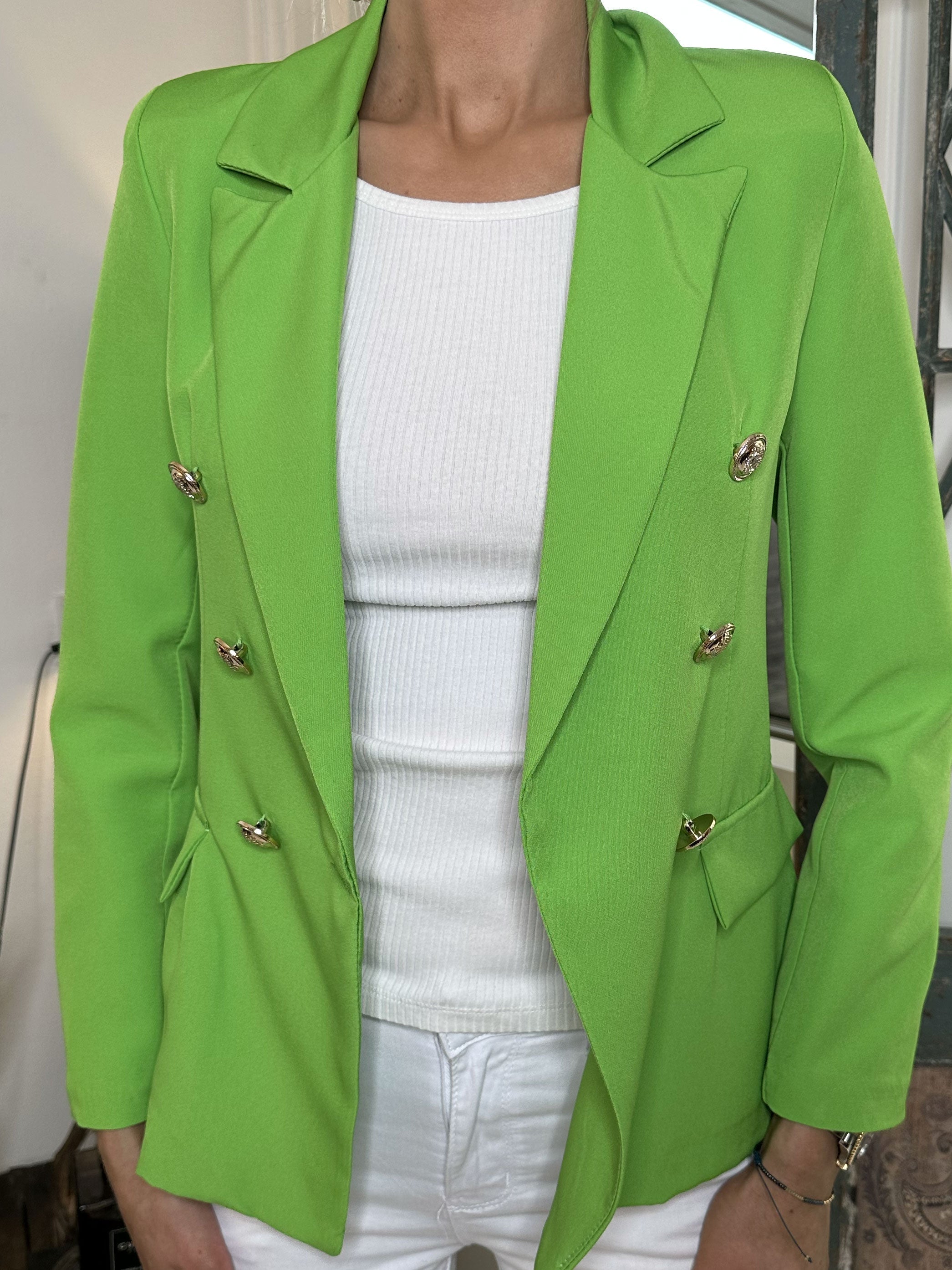 Queen - Lättviktig kavaj med knäppning - Turquoise