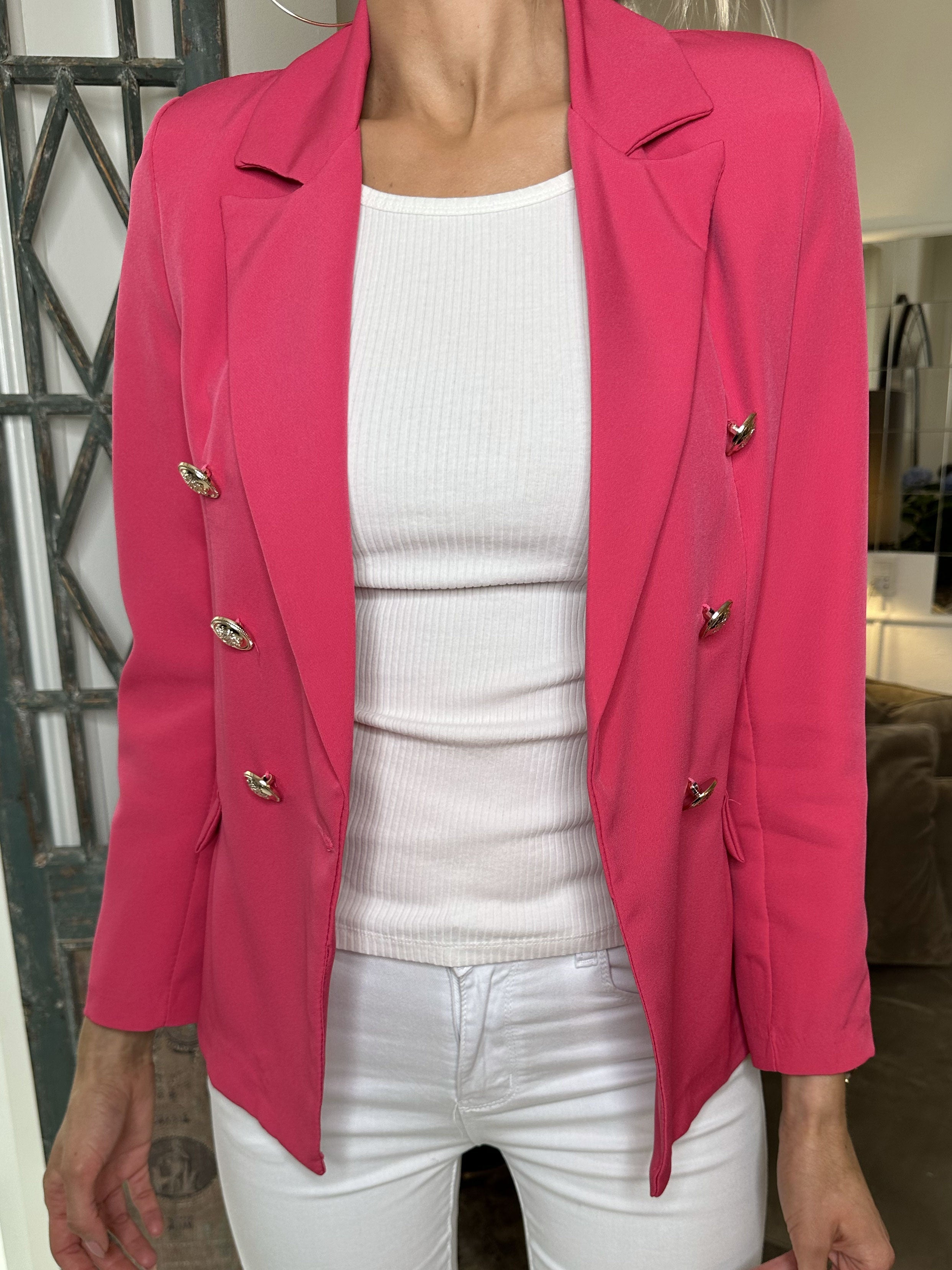 Queen - Lättviktig kavaj med knäppning - Lime green