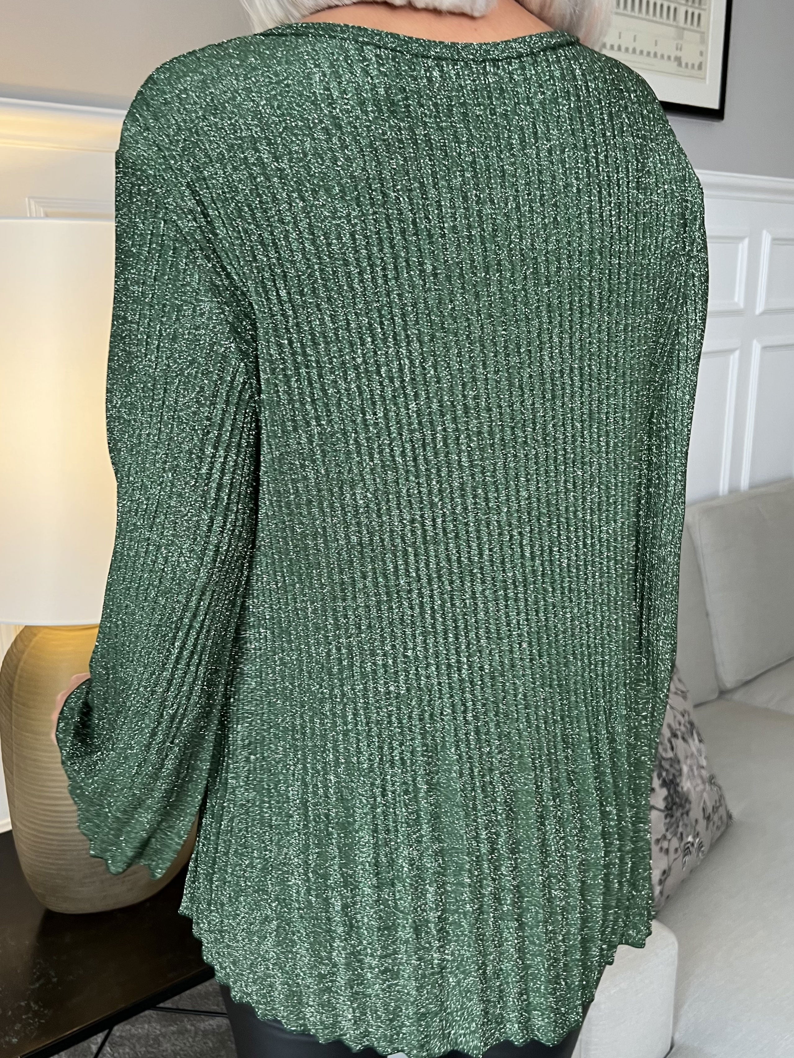 Ricarda - Blus i glimmertyg med veck