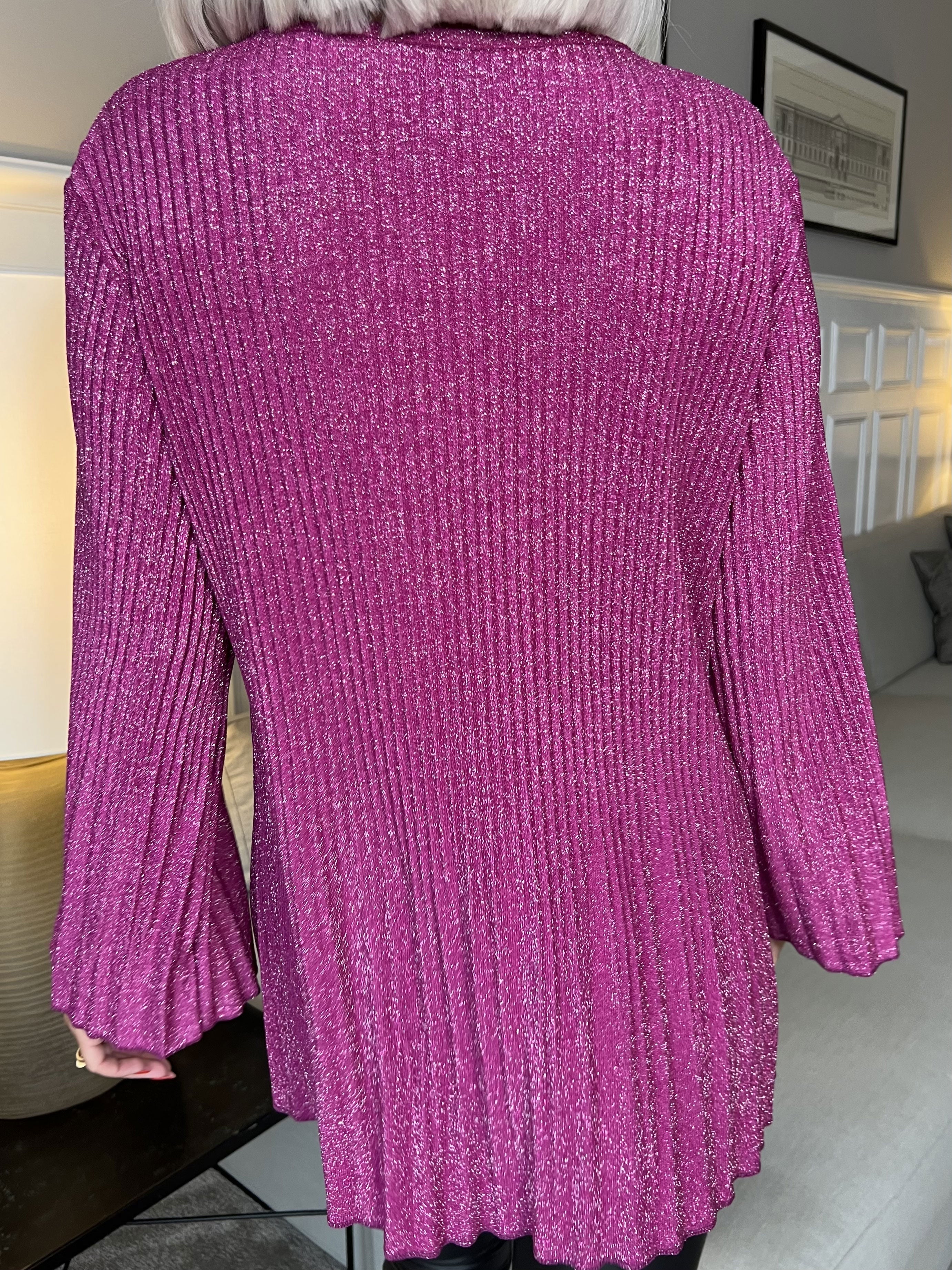 Ricarda - Blus i glimmertyg med veck