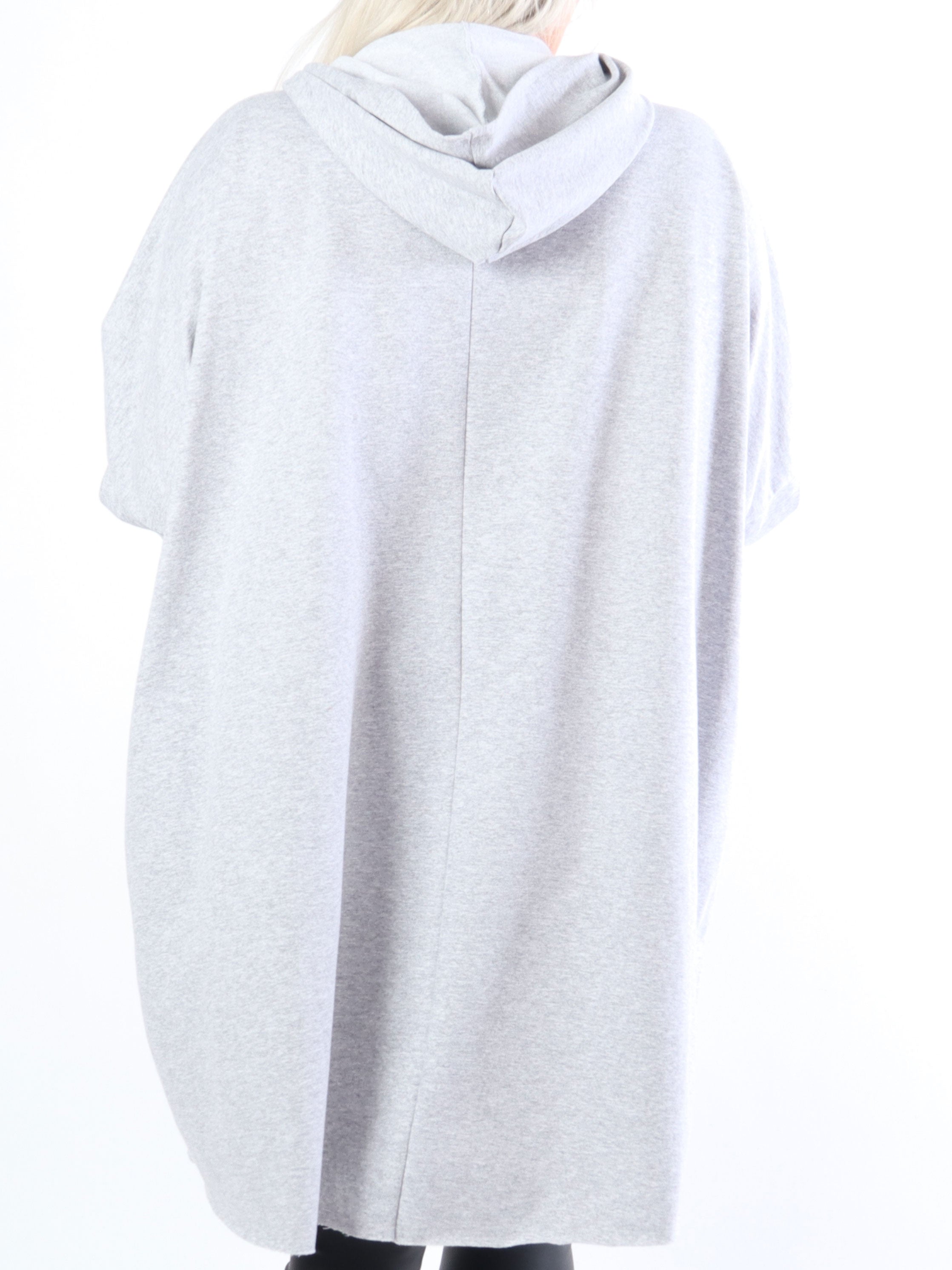 Rock - Cool klänning i stora storlekar med huva och text