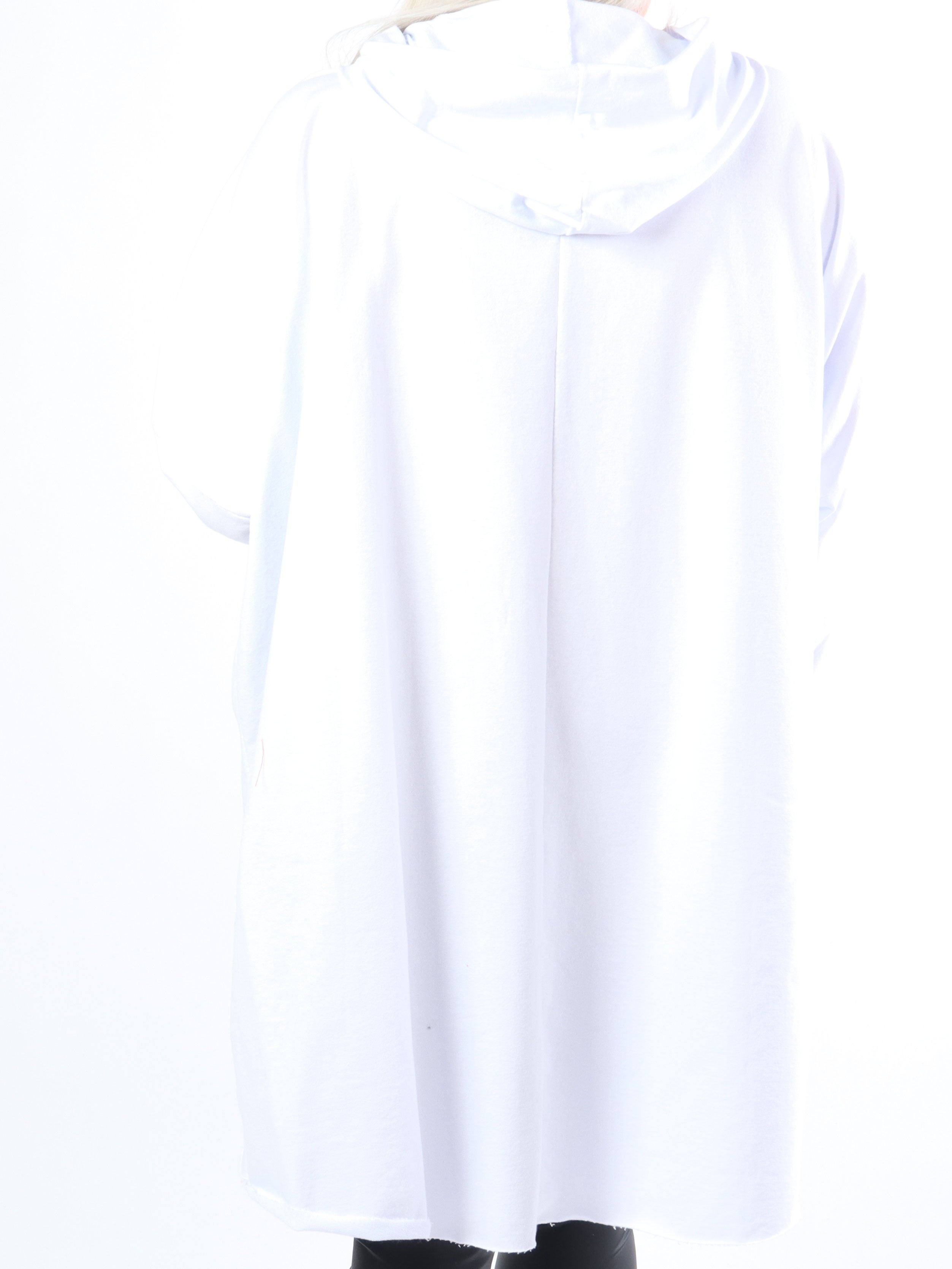 Rock - Cool klänning i stora storlekar med huva och text