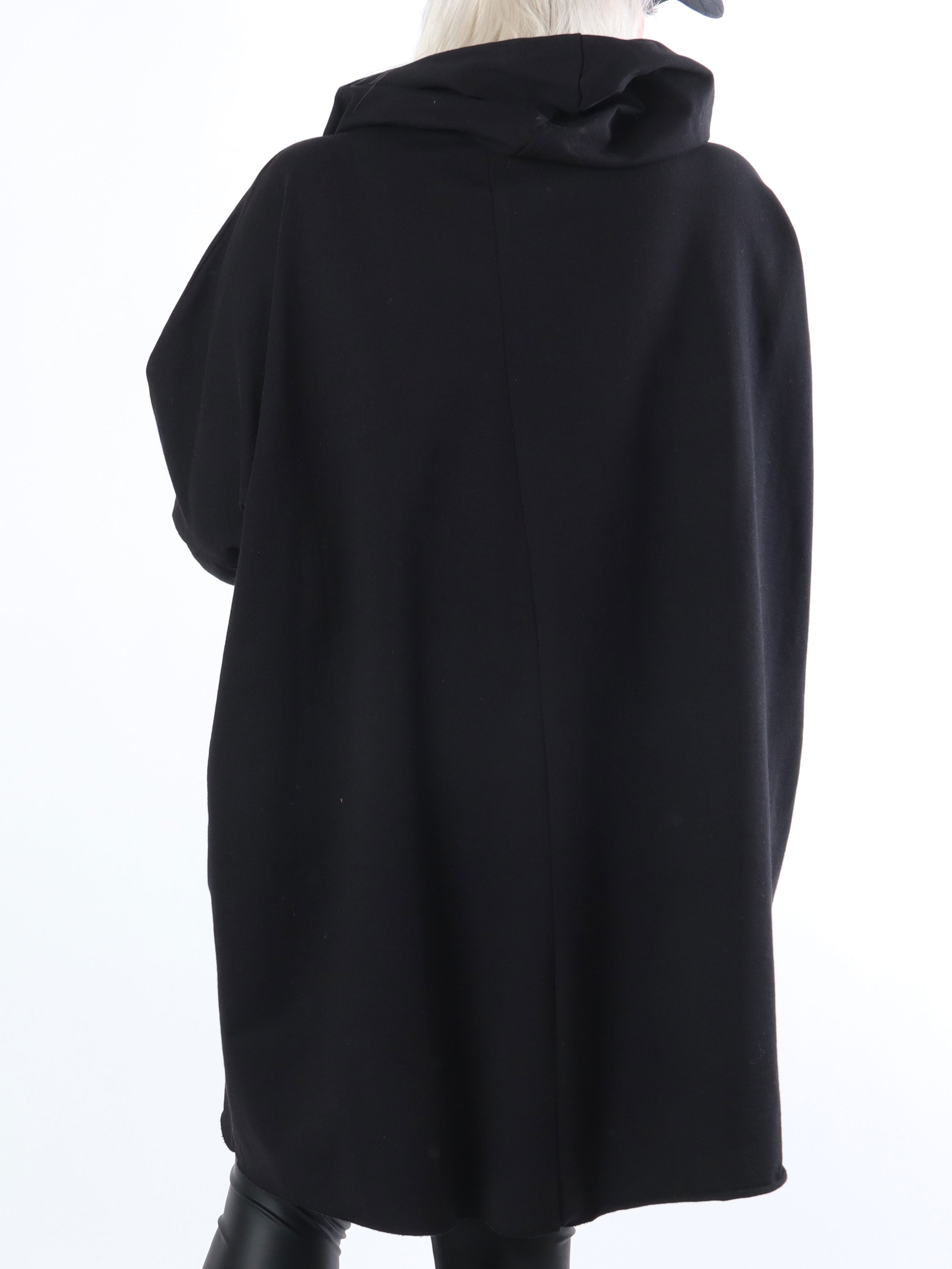 Rock - Cool klänning i stora storlekar med huva och text