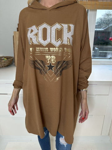 Rock - Cool hoodie klänning med text