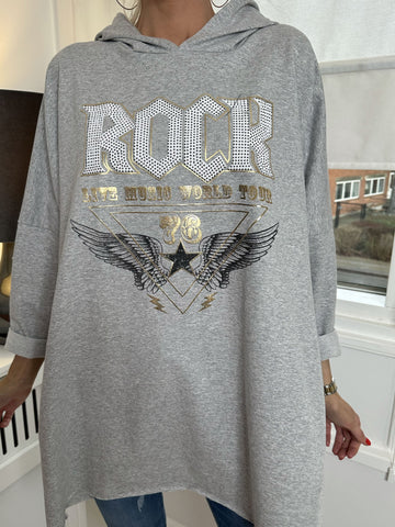 Rock - Cool hoodie klänning med text