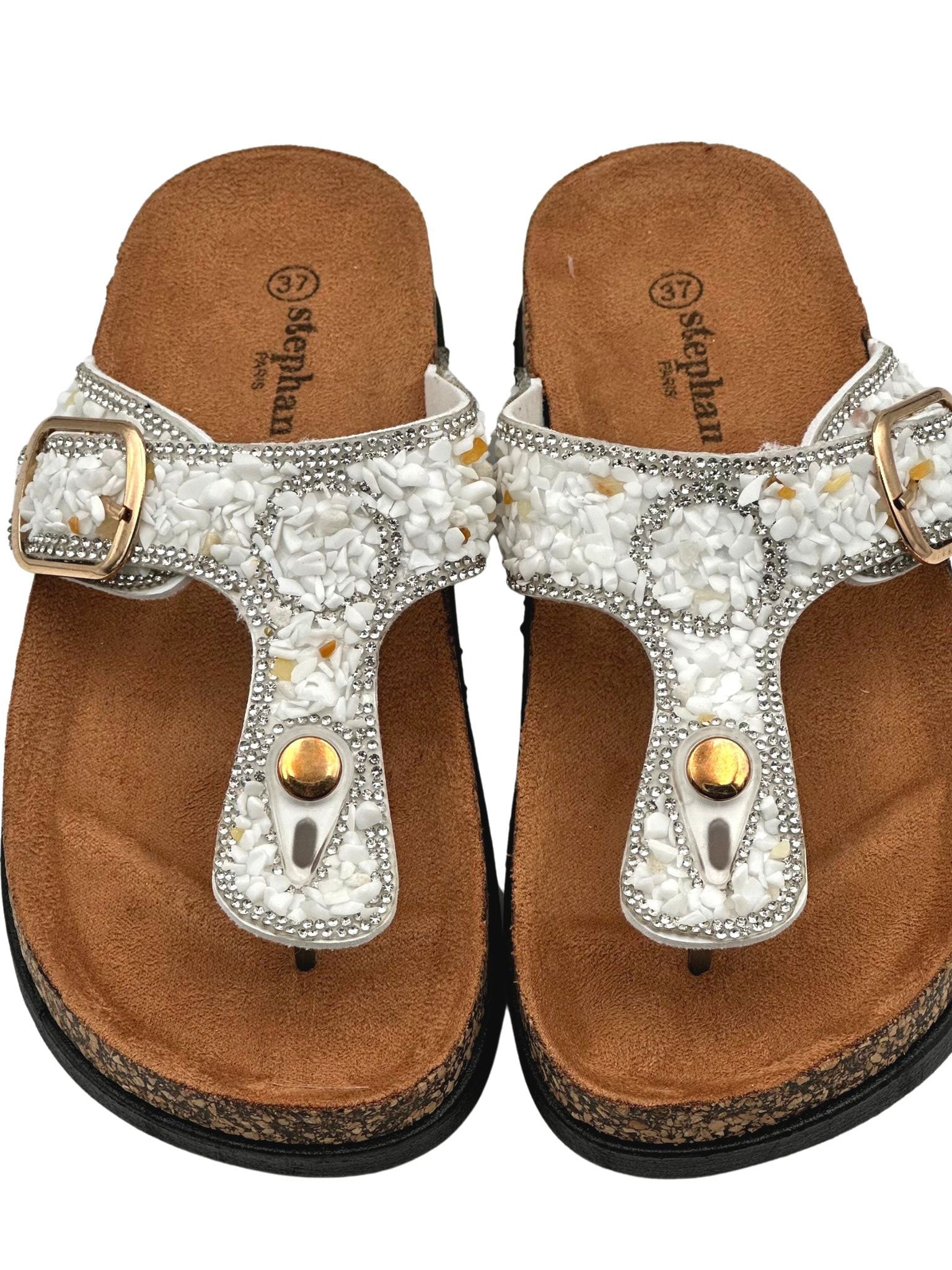 Rosalia - Sandaler med stenar och spänne - Black