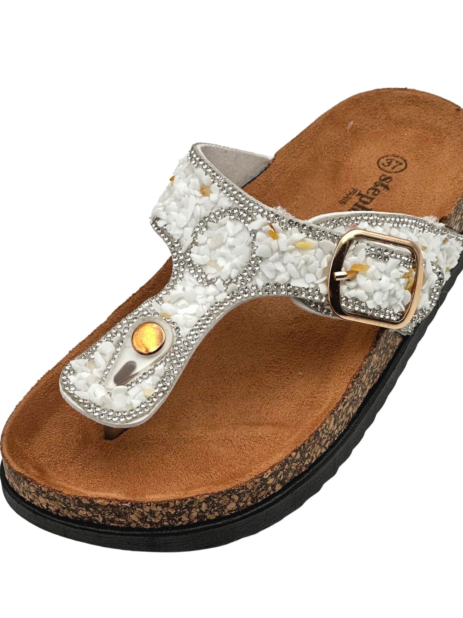 Rosalia - Sandaler med stenar och spänne - Black