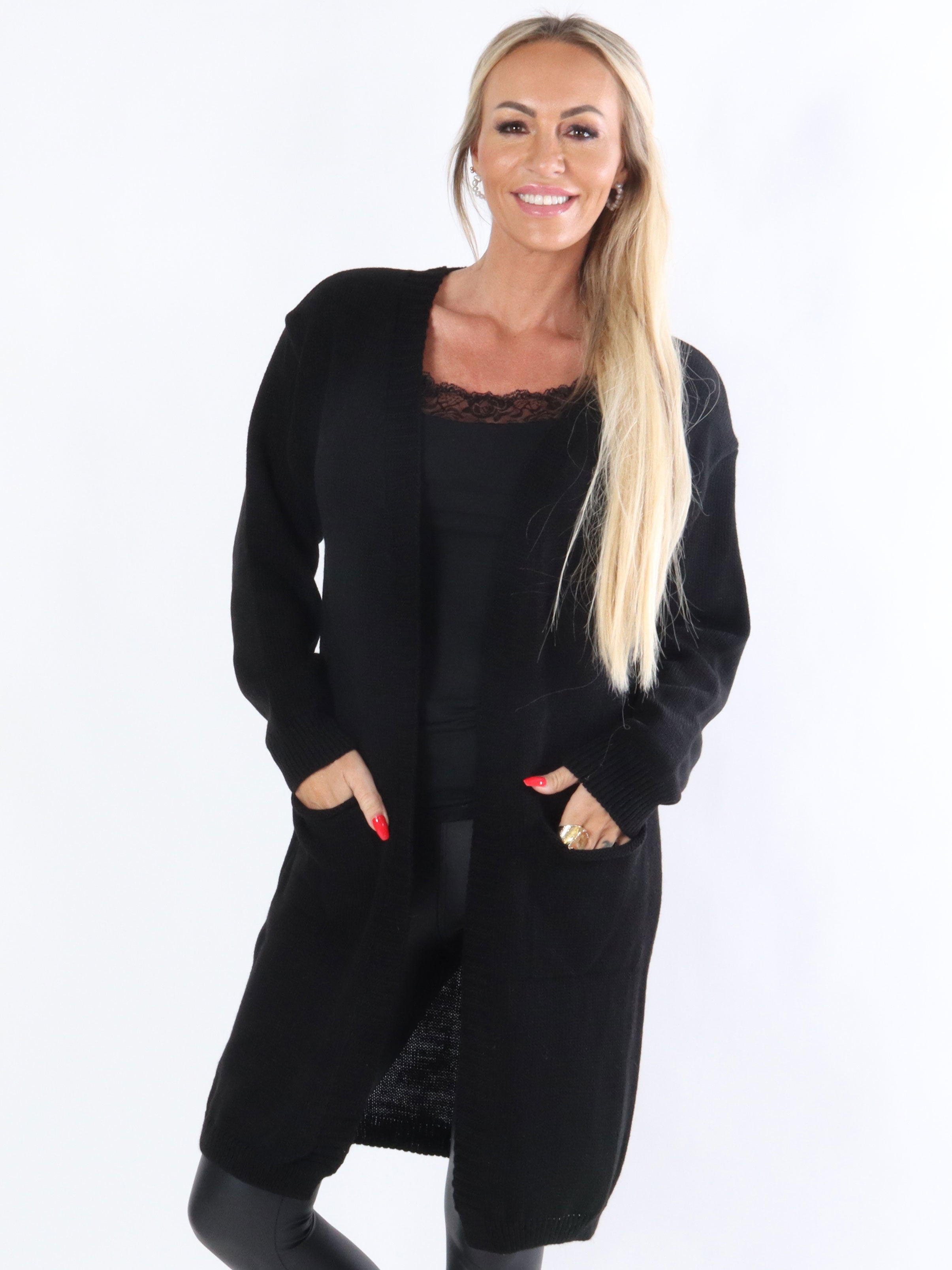 Sara - Lång stickad kofta