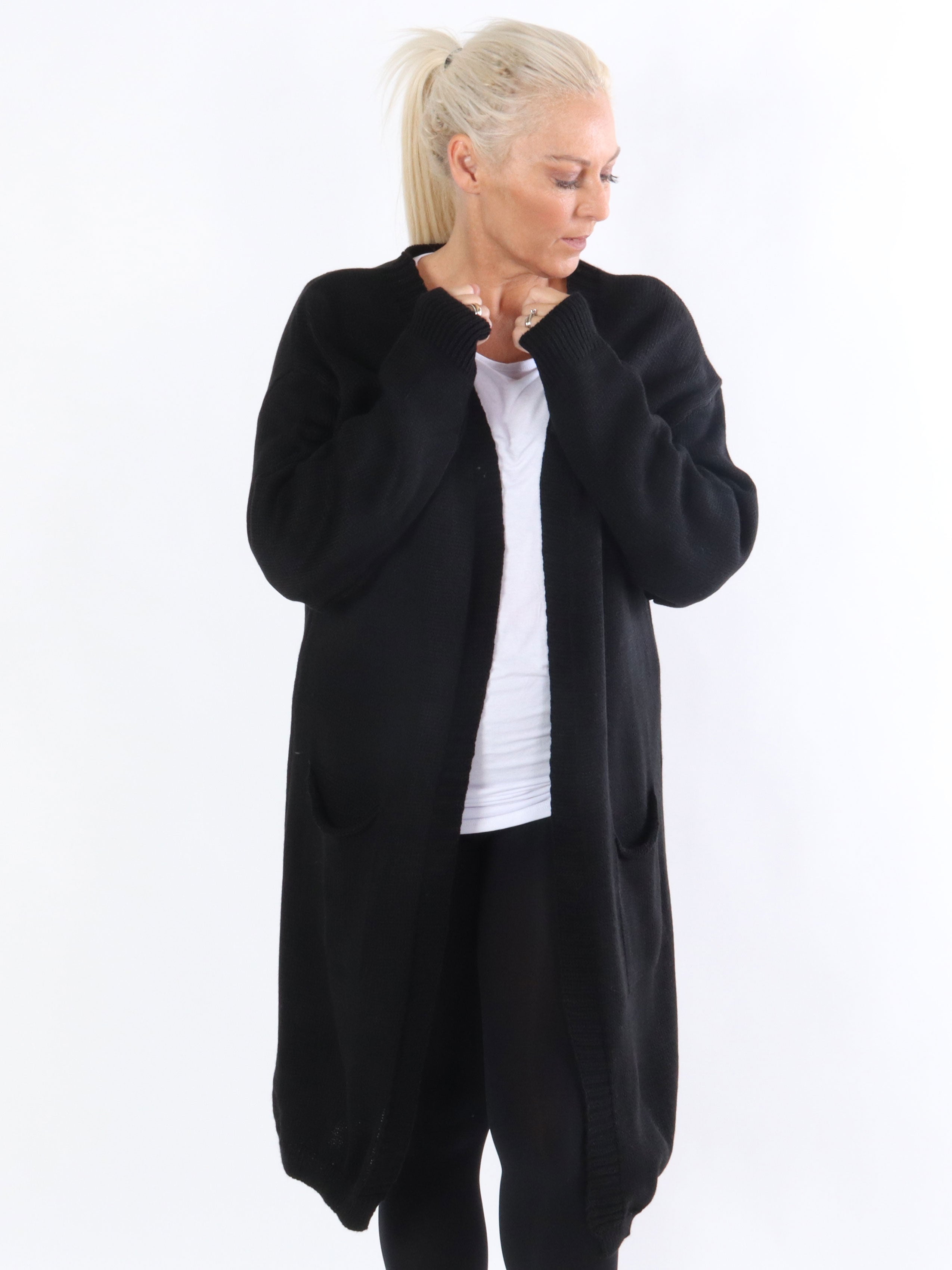 Sara - Lång stickad kofta