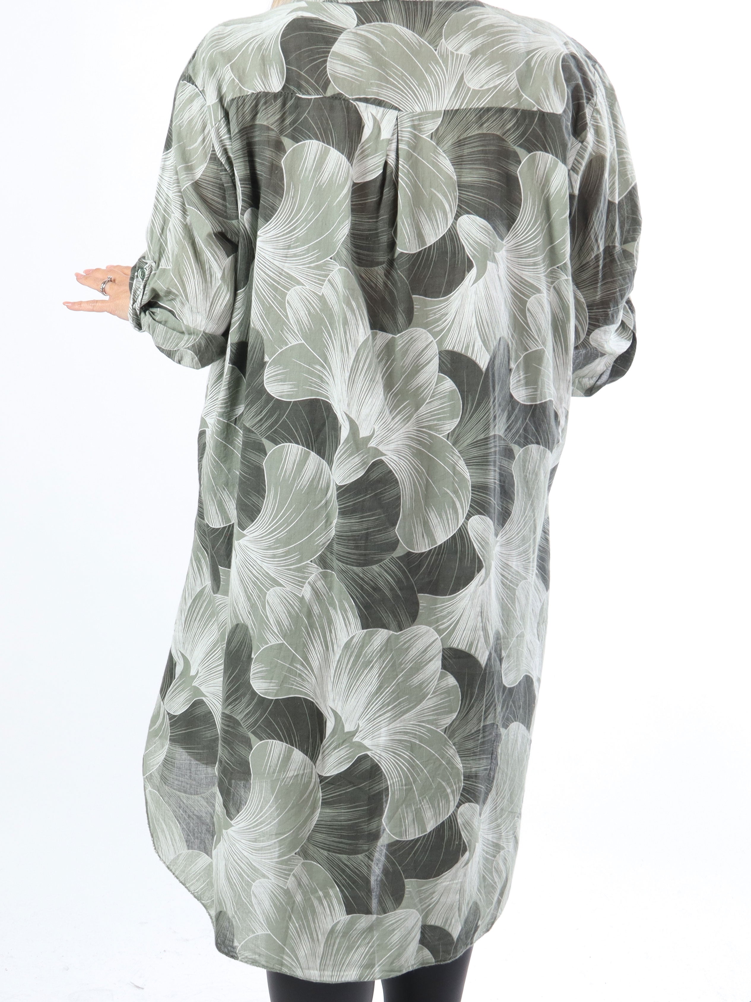 Silvana - Plus size skjorta i lätt mönstrat tyg