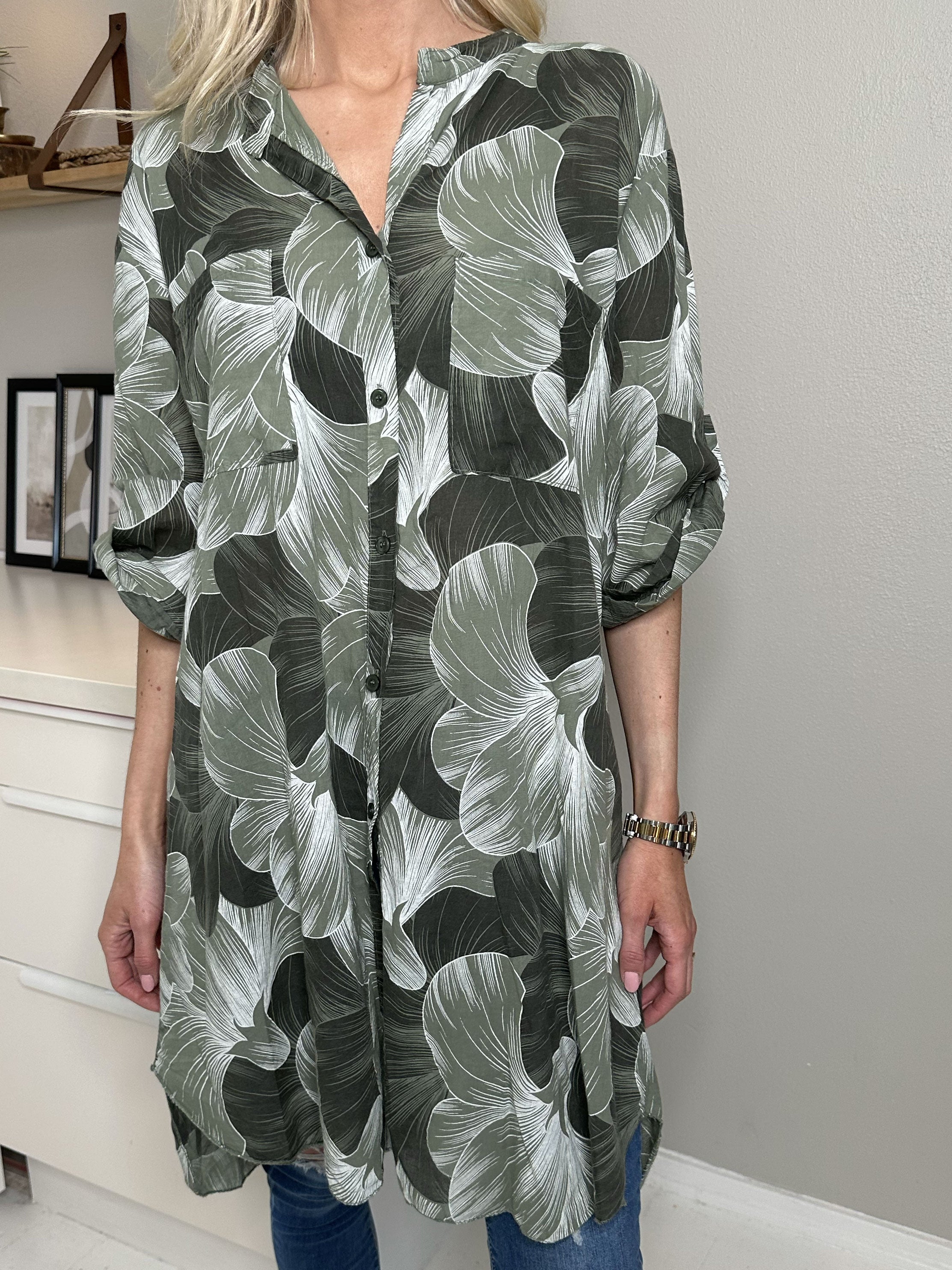 Silvana - Ljus mönstrad skjorta - Pink