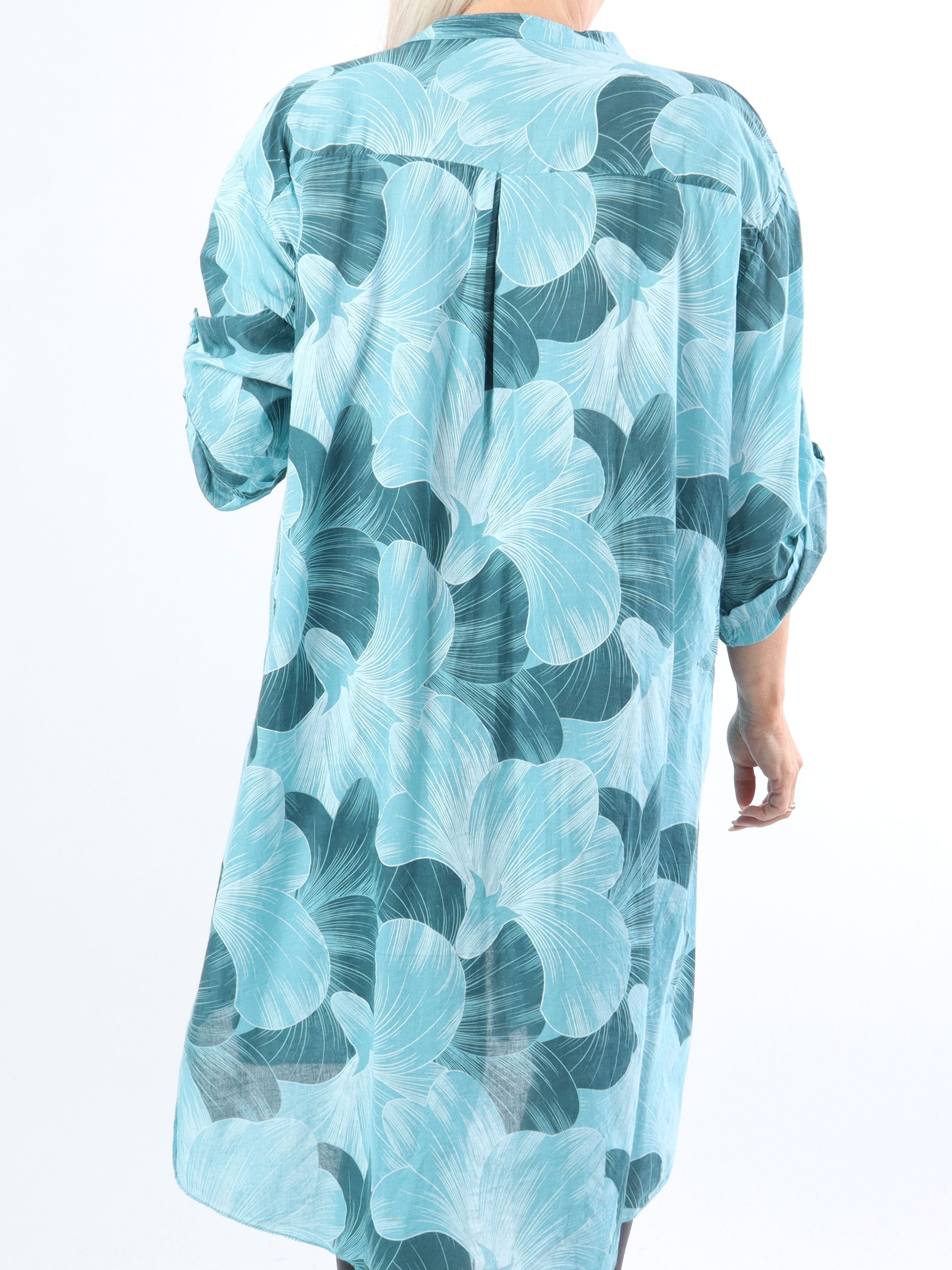 Silvana - Plus size skjorta i lätt mönstrat tyg - Pink