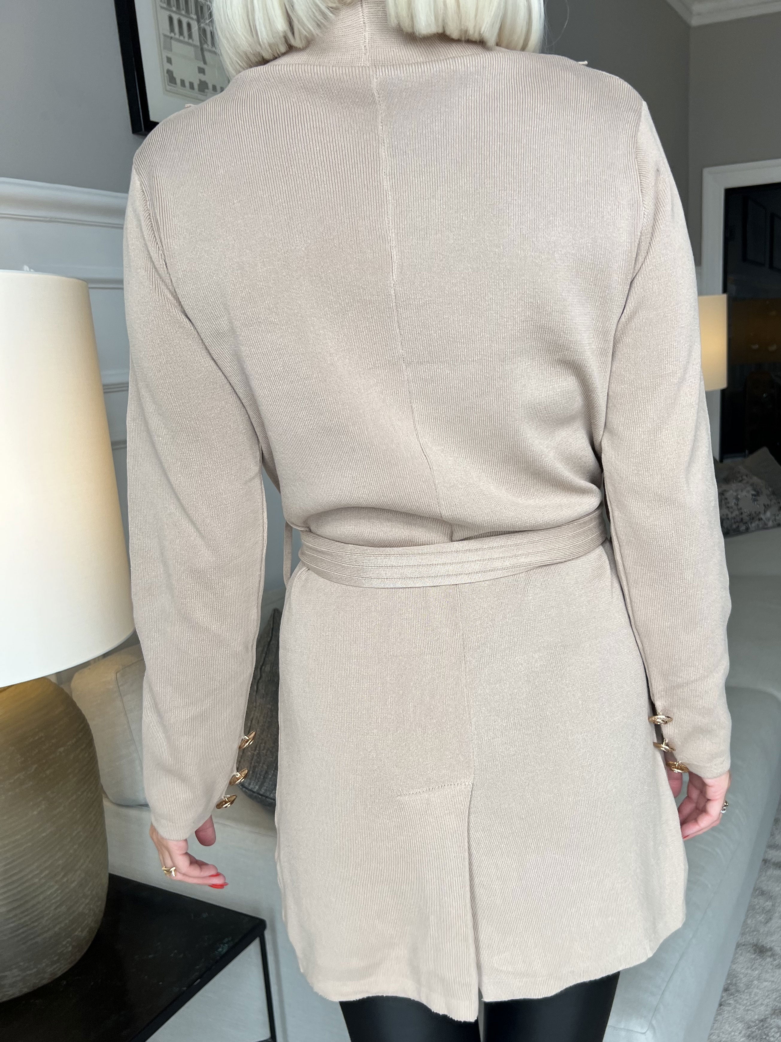 Silvia - Härlig kofta med knytband - Army