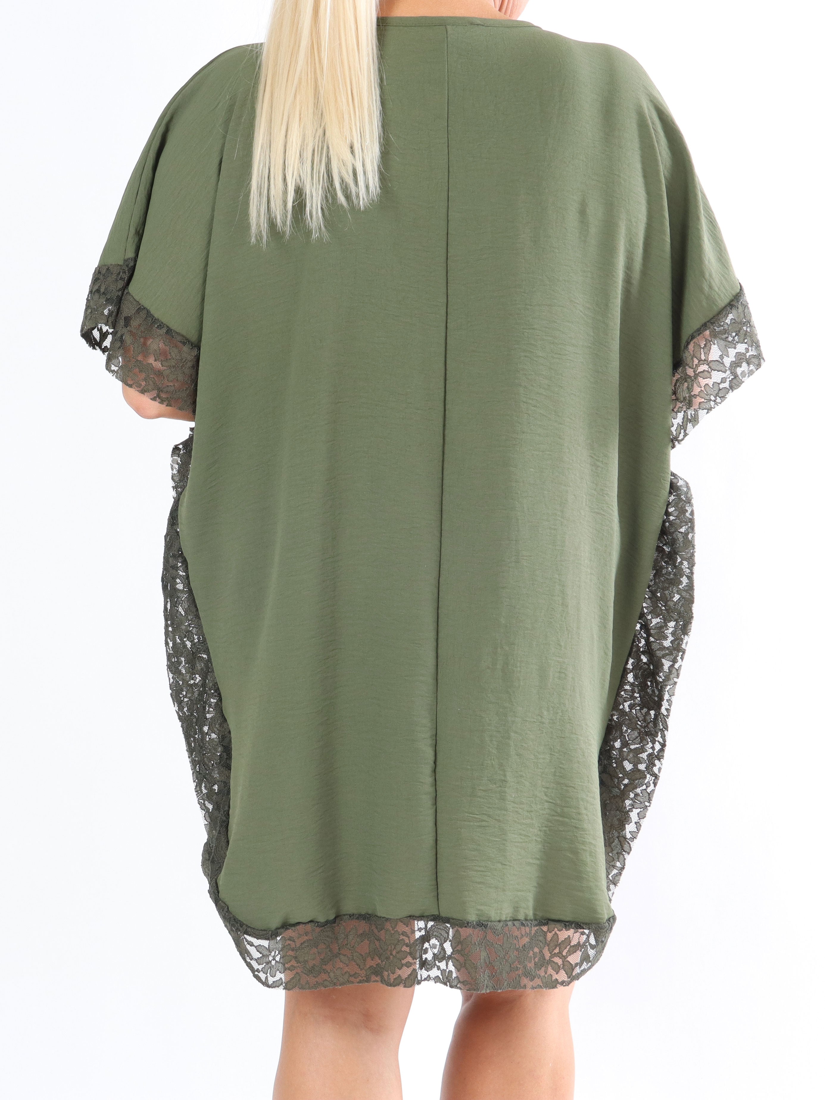 Sofie - Plus size tunika med spets och dragkedja