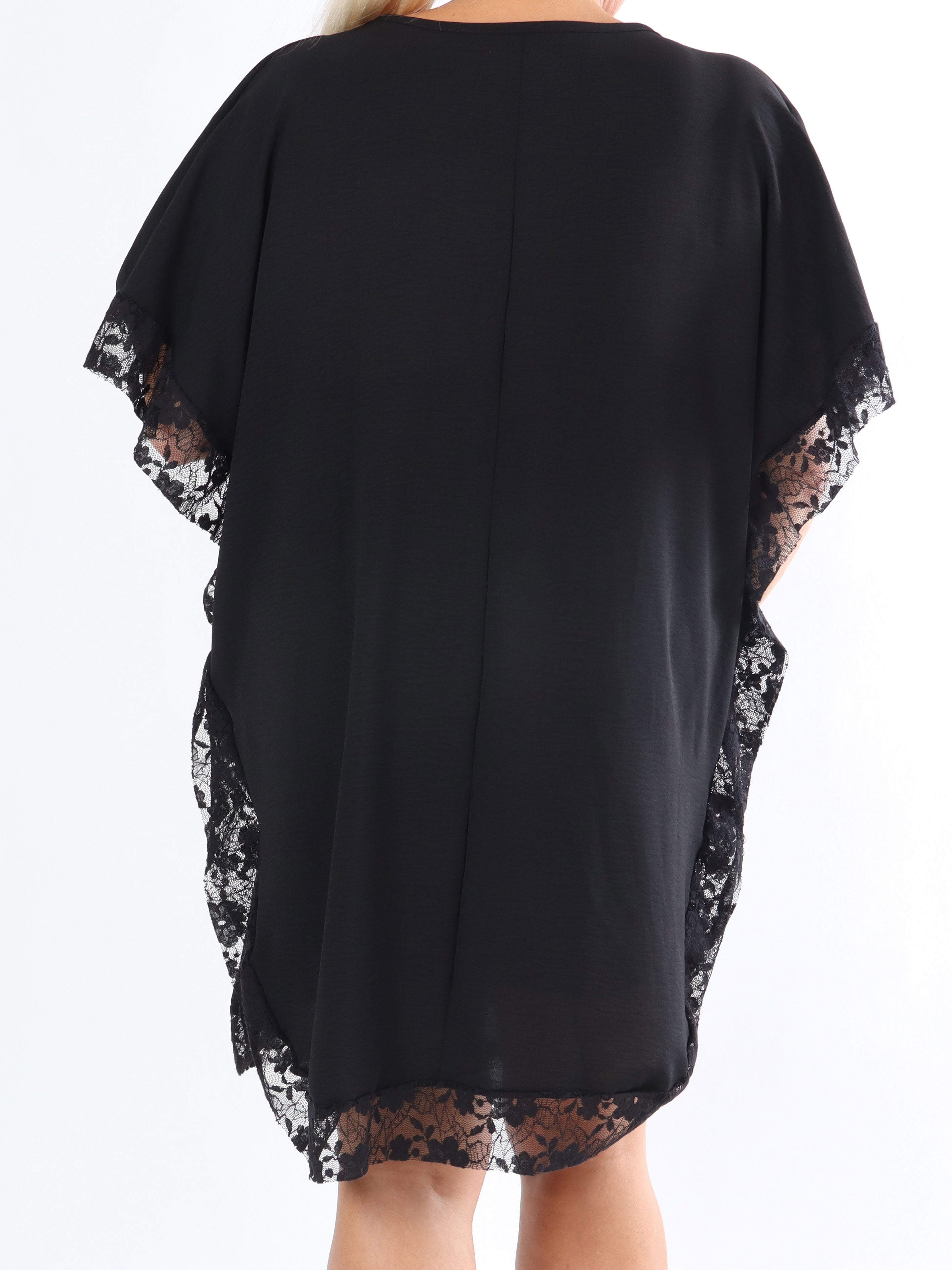 Sofie - Plus size tunika med spets och dragkedja