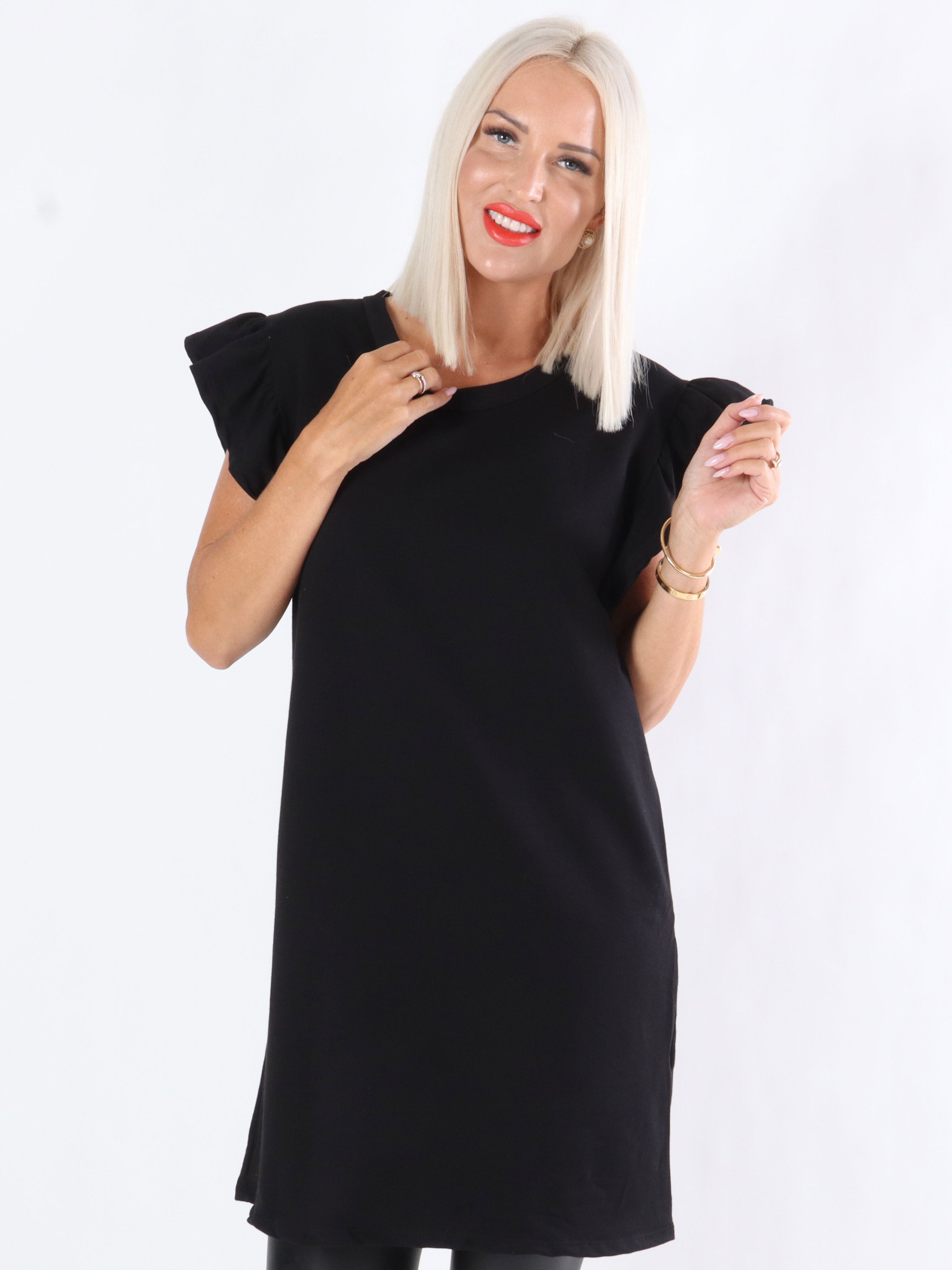 Sus - Armégrön tunikaklänning med söta volangärmar