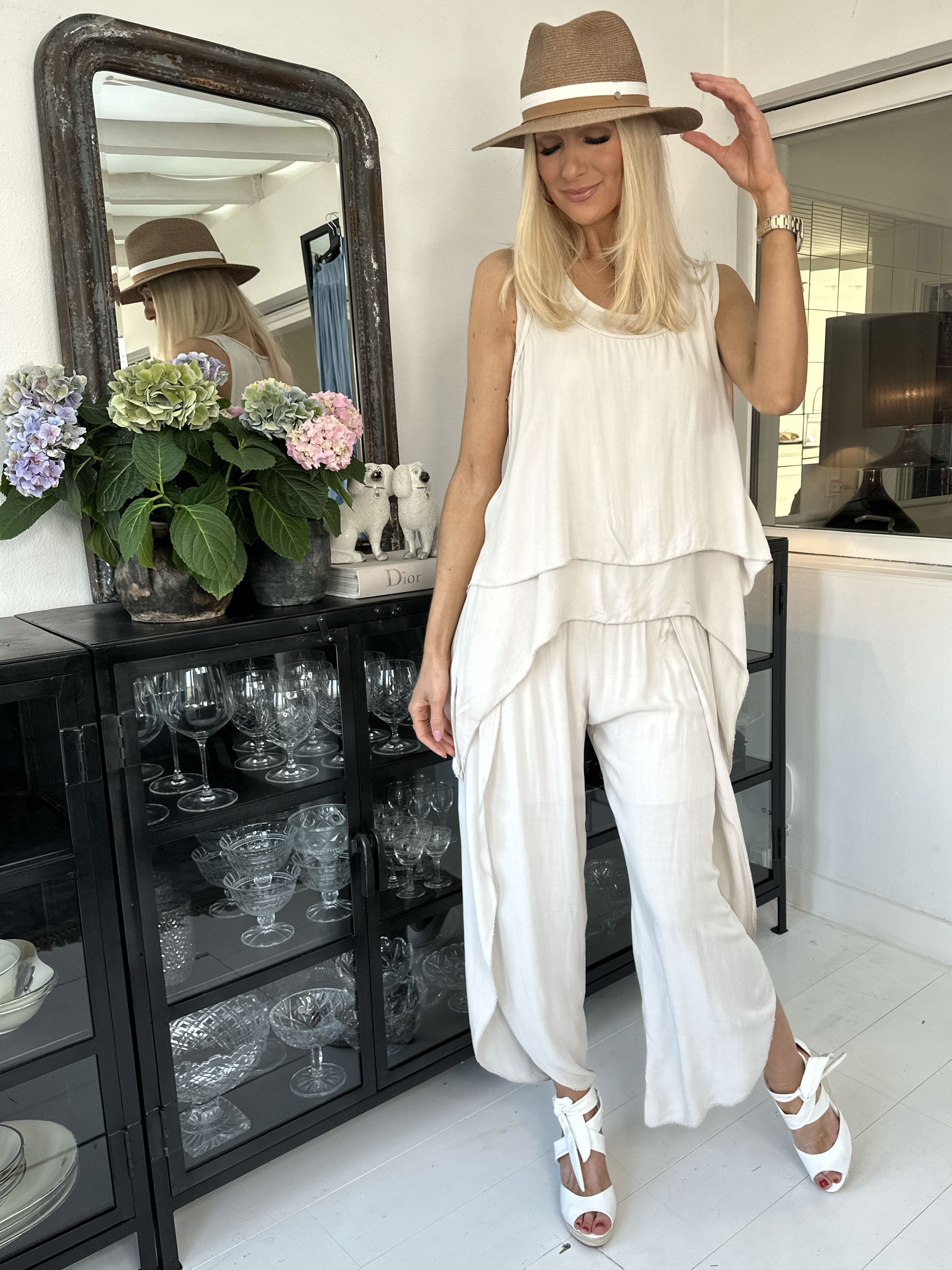 Tanja - Härligt lätt bohemiskt set - Dusty blue