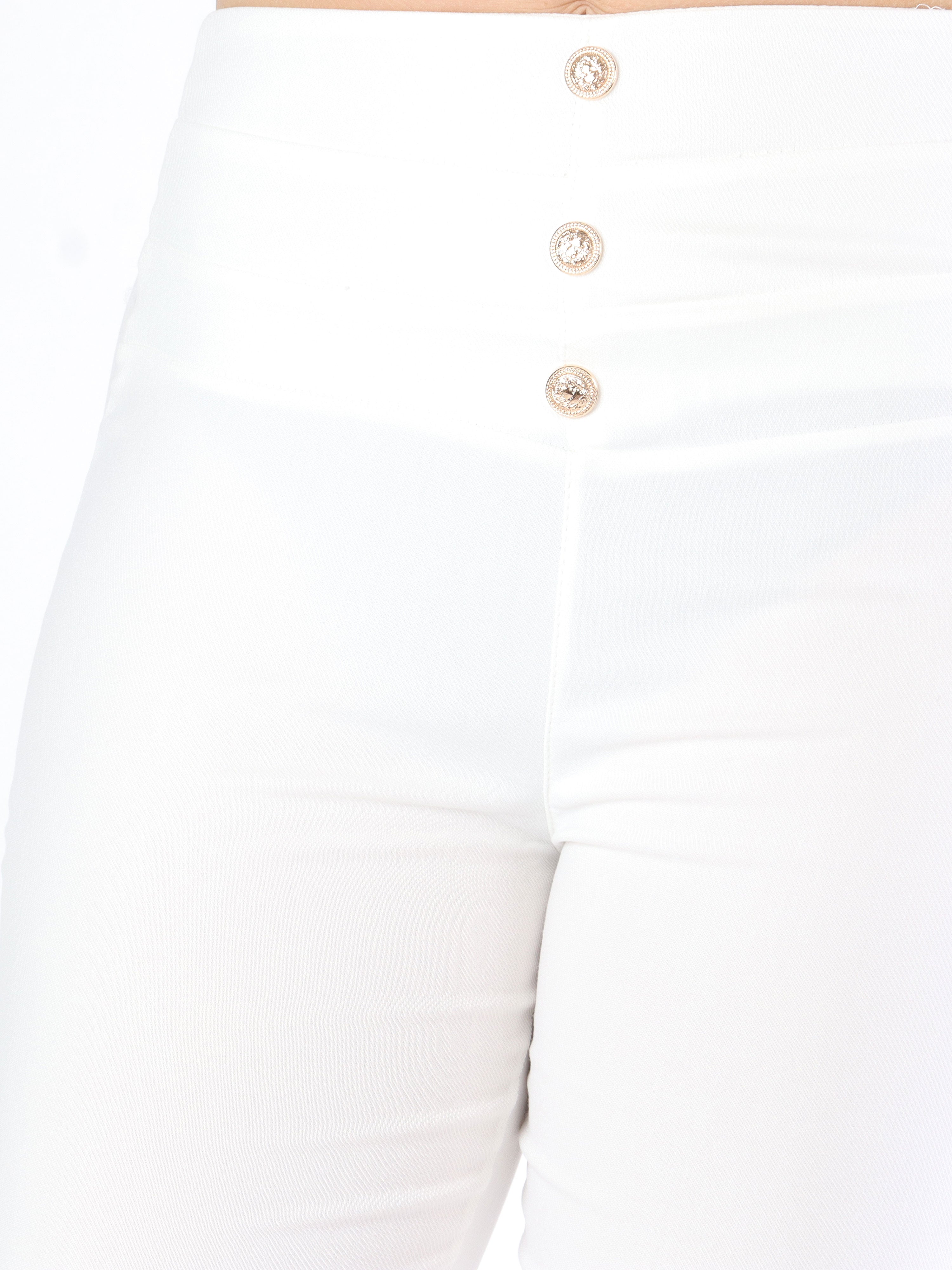 Tilla - Byxor med guldknappar fram