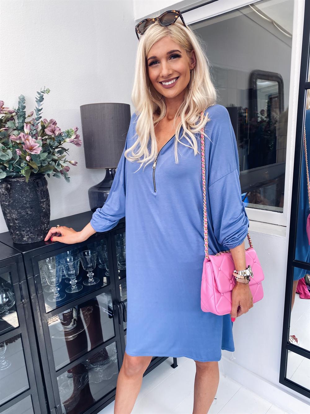 Timian - Mjuk tunika klänning med dragkedja