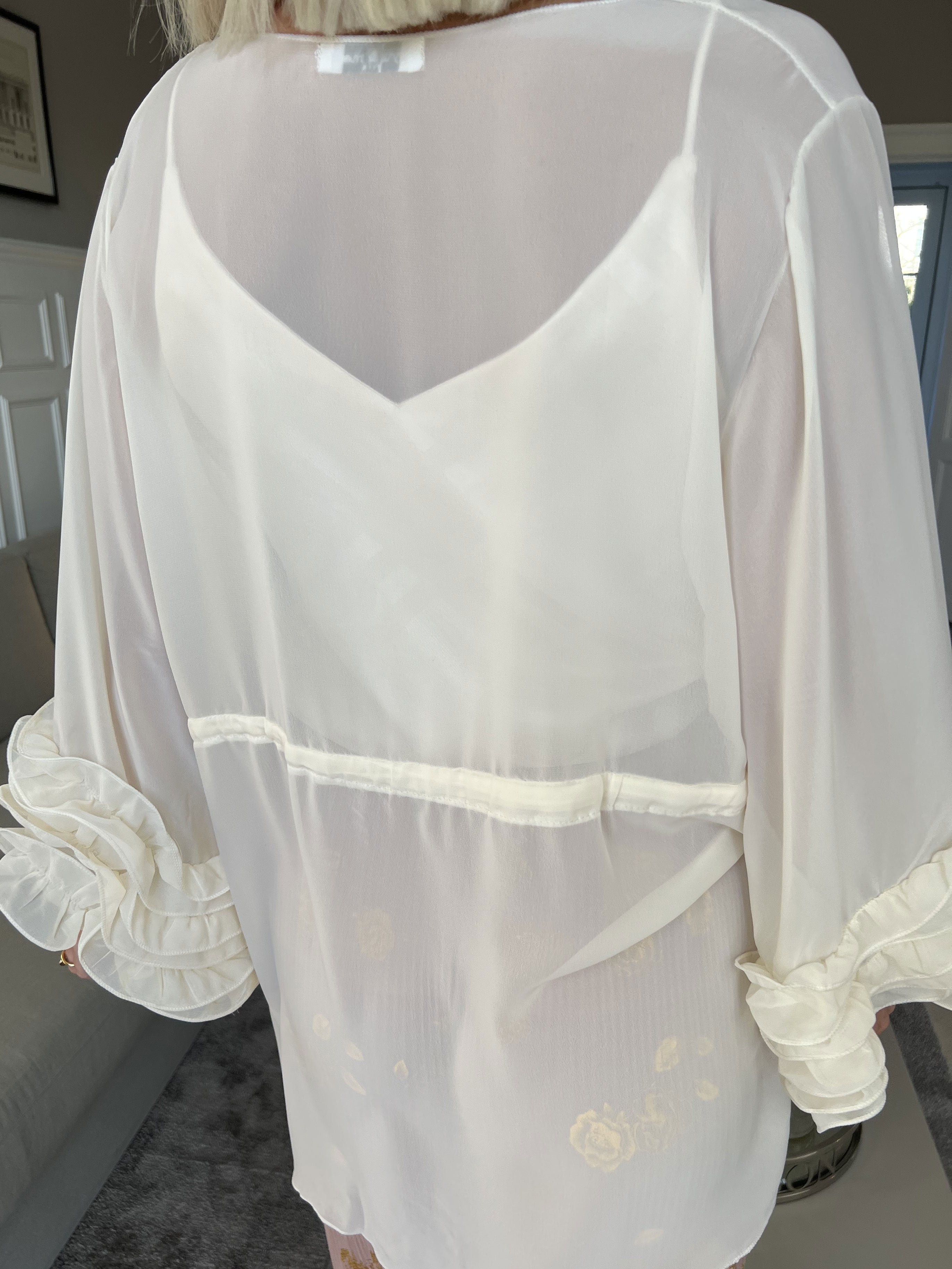 Valentine - Söt kimono i chiffong med band