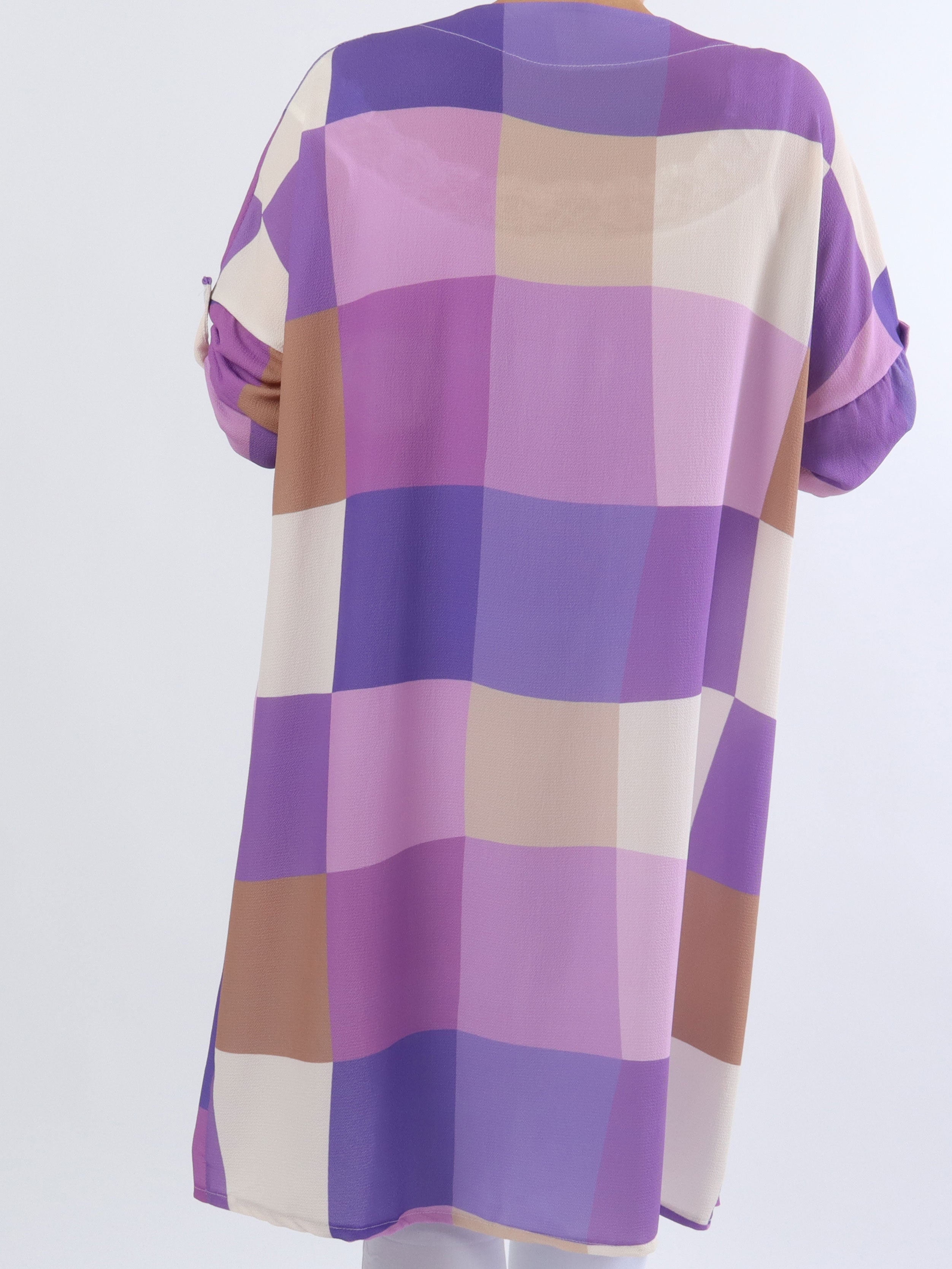 Vanesa Kimono - Söt plus size kimono i viskos med rutor