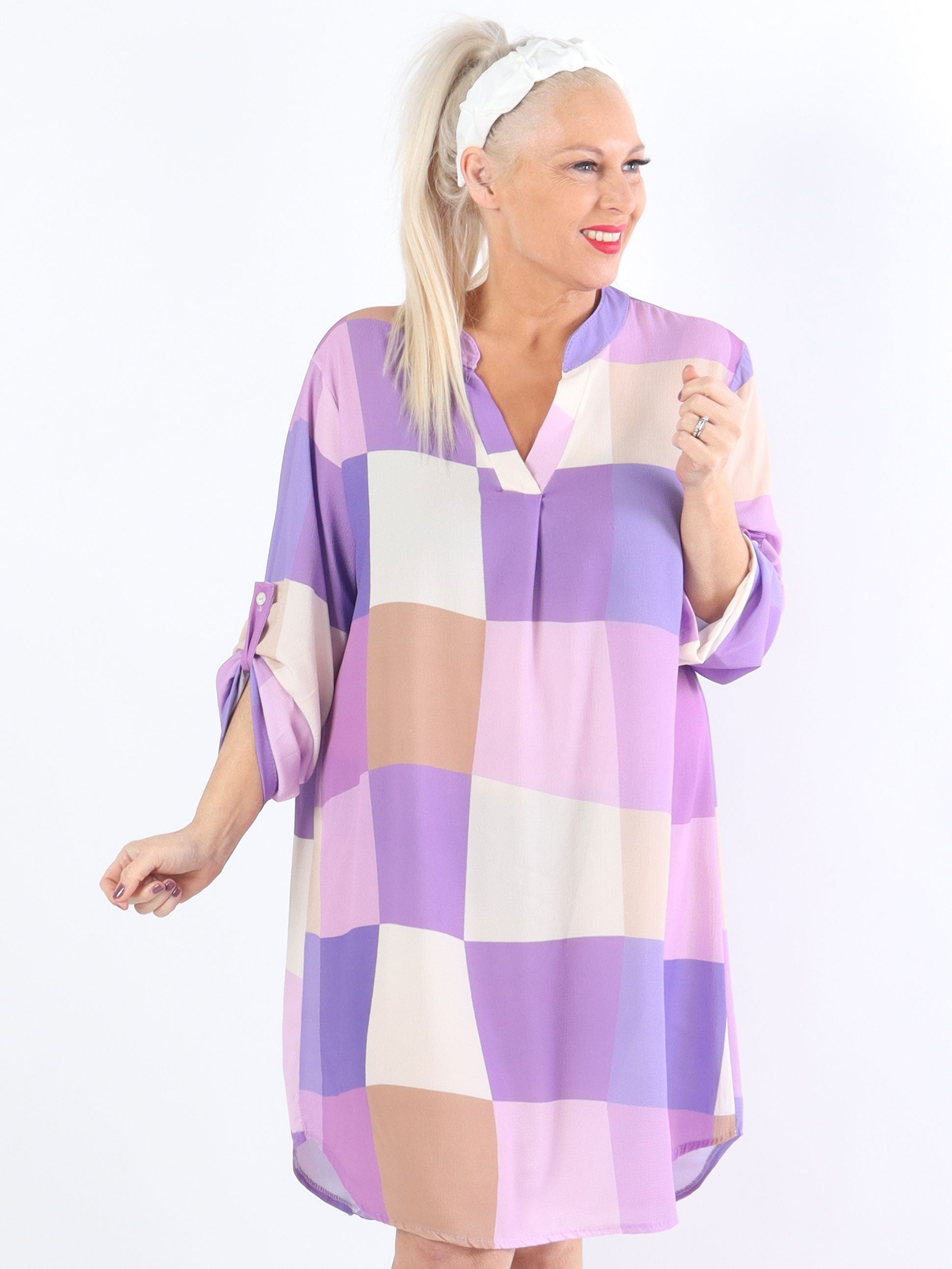 Vanesa Dress Check - Lätt och luftig plus size klänning