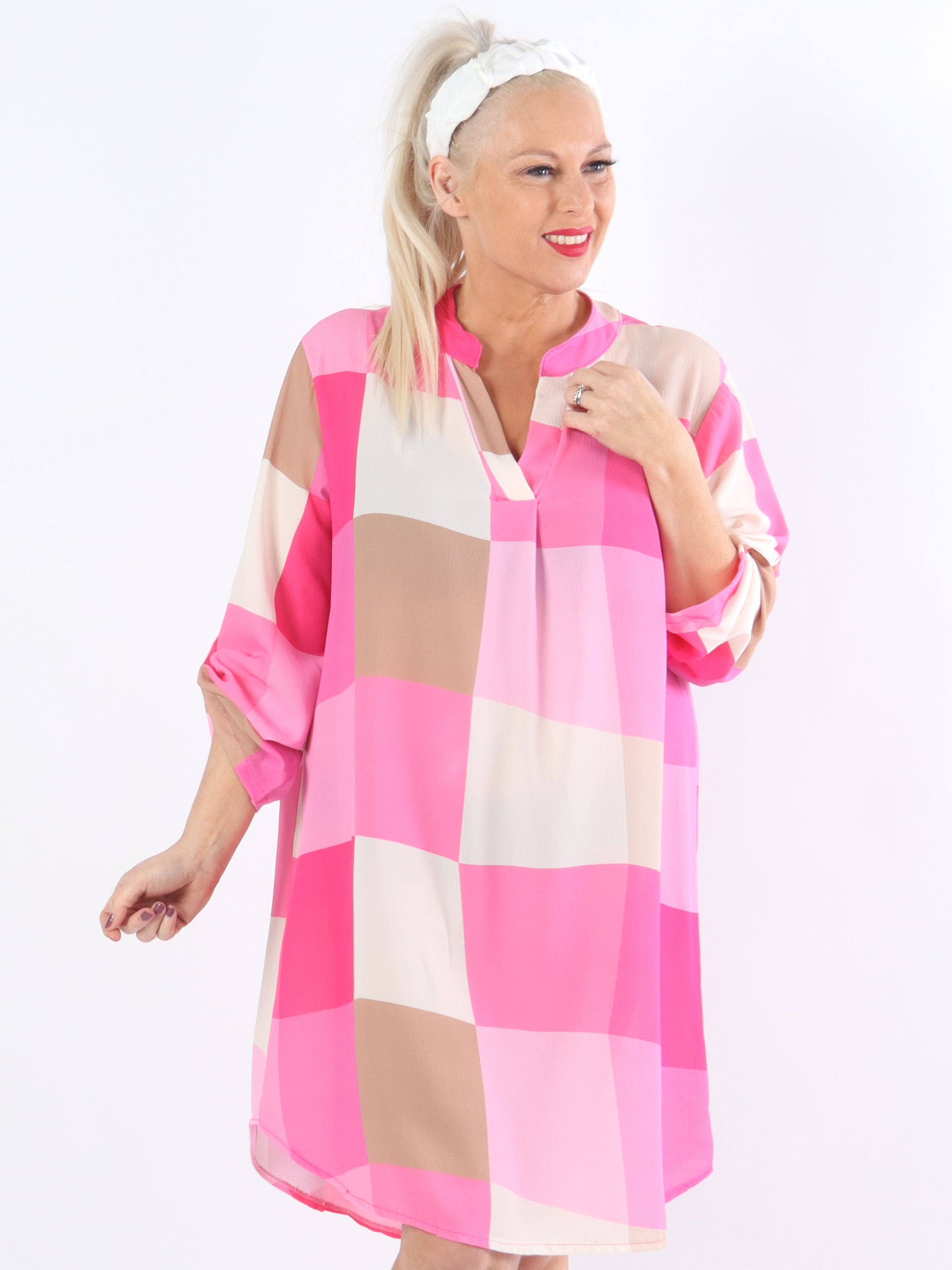 Vanesa Dress Check - Lätt och luftig plus size klänning