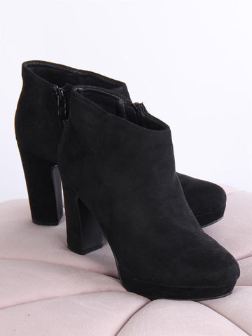 Vanessa - Svart mocka look booties