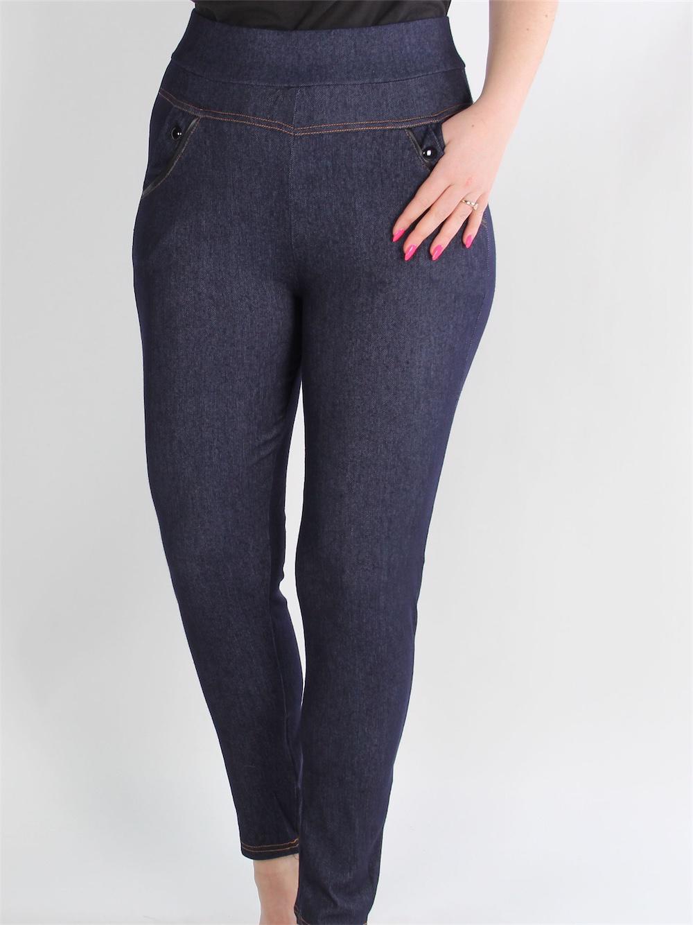 Vania - Svarta leggings i jeanslook