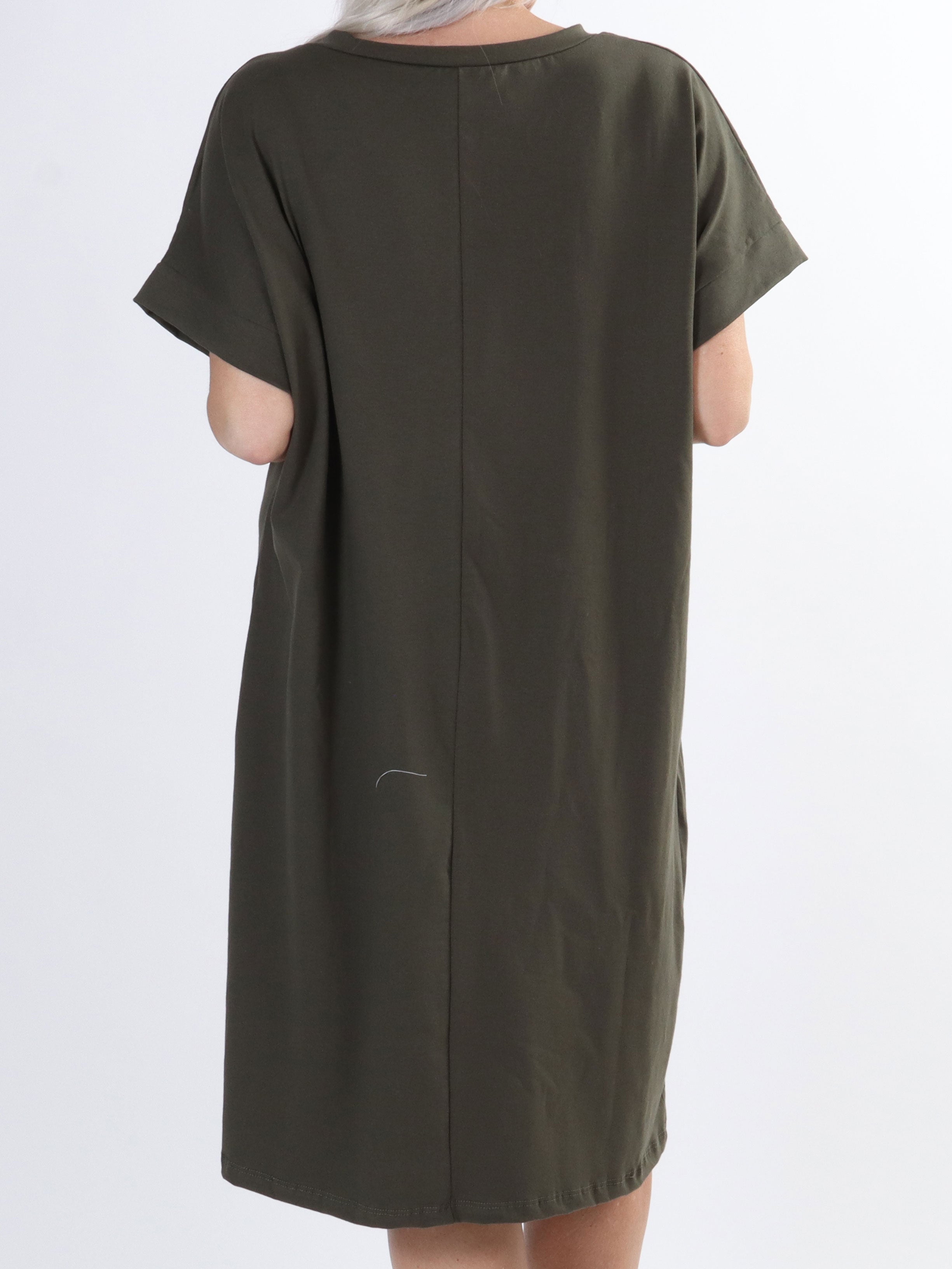 Virginia - Mjuk plus size t-shirt klänning med motiv - Grey