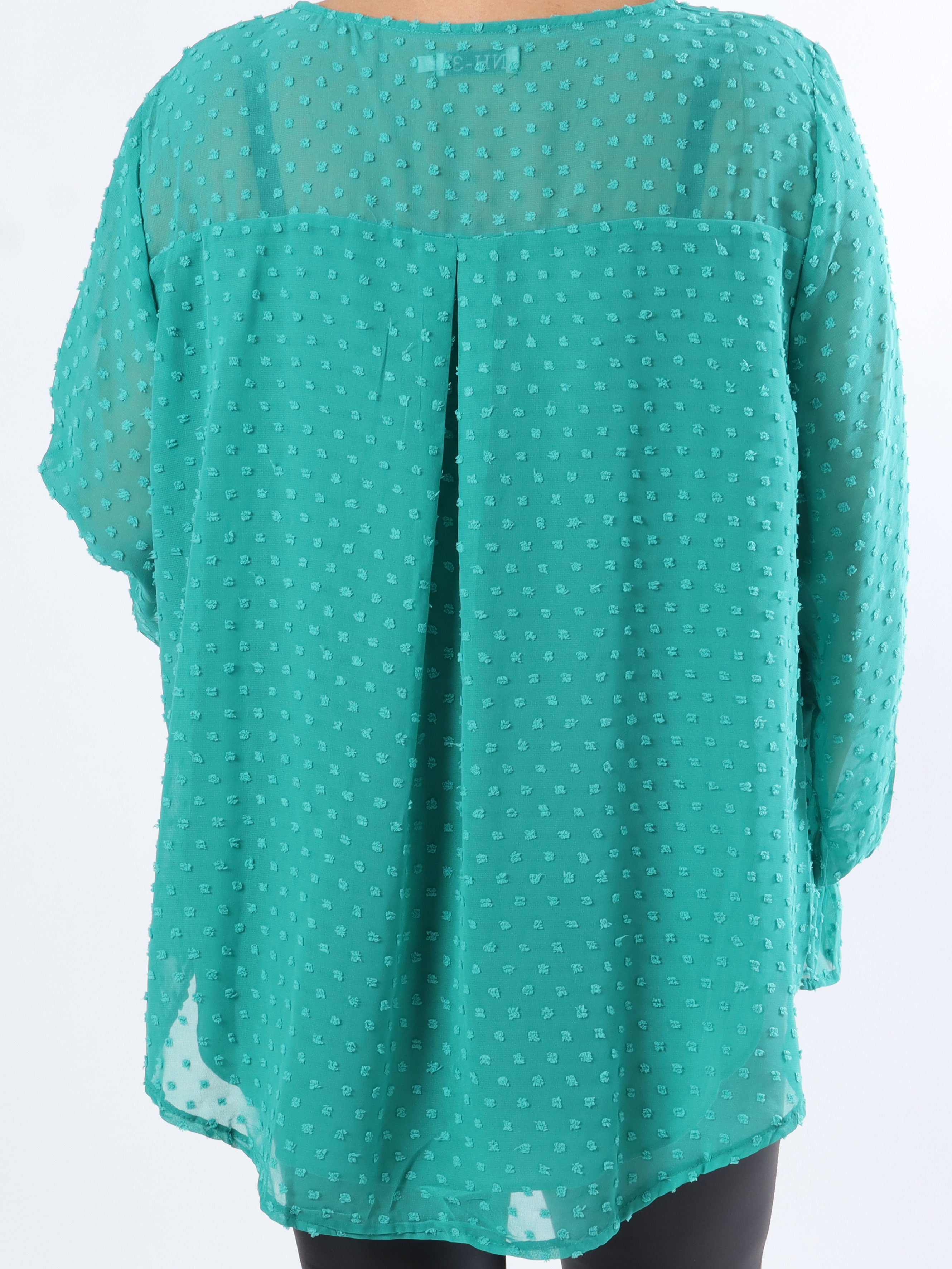 Vittoria - Söt tunika med broderier och prickigt tyg