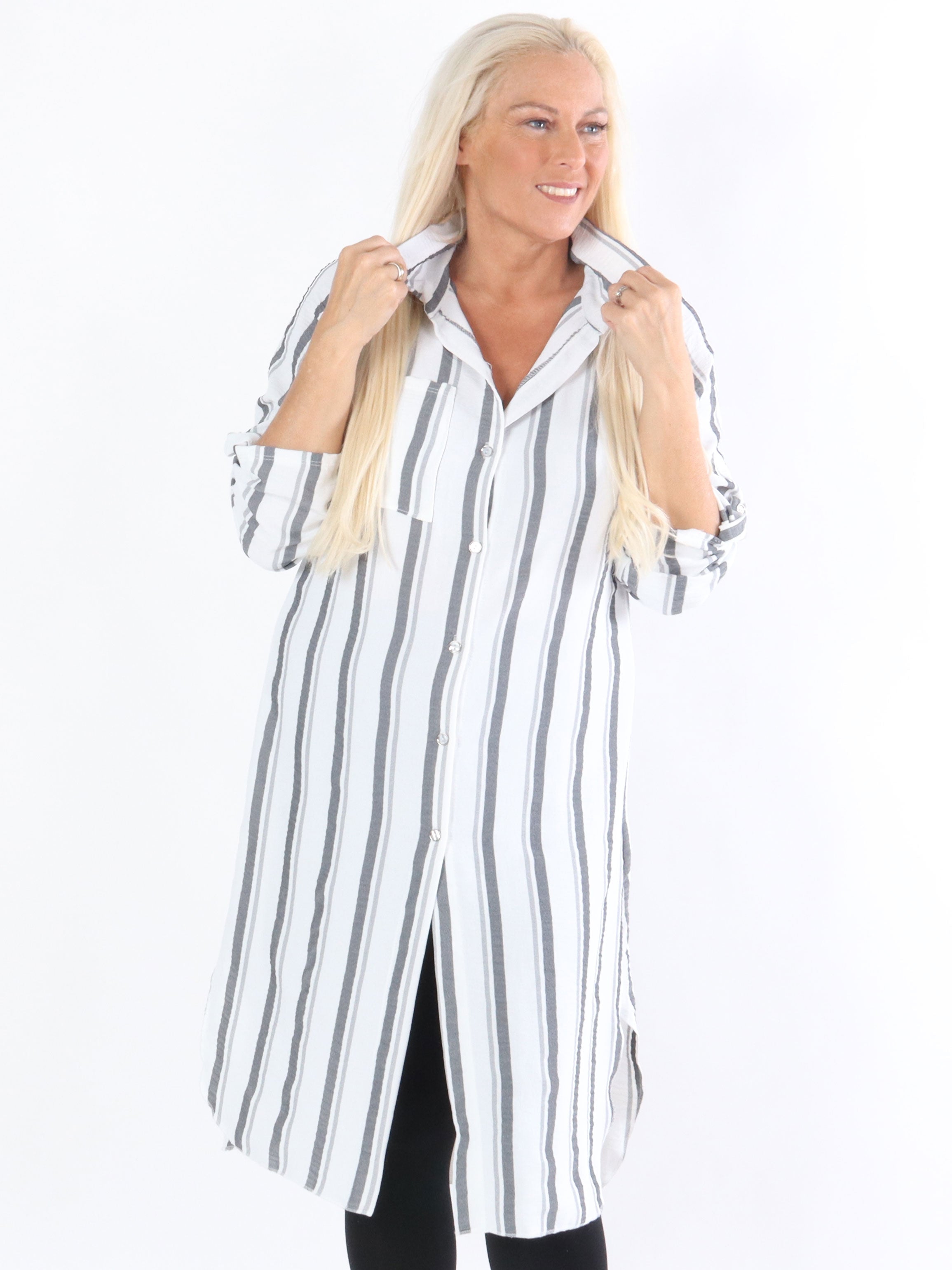 Yara - Armégrön randig skjorta