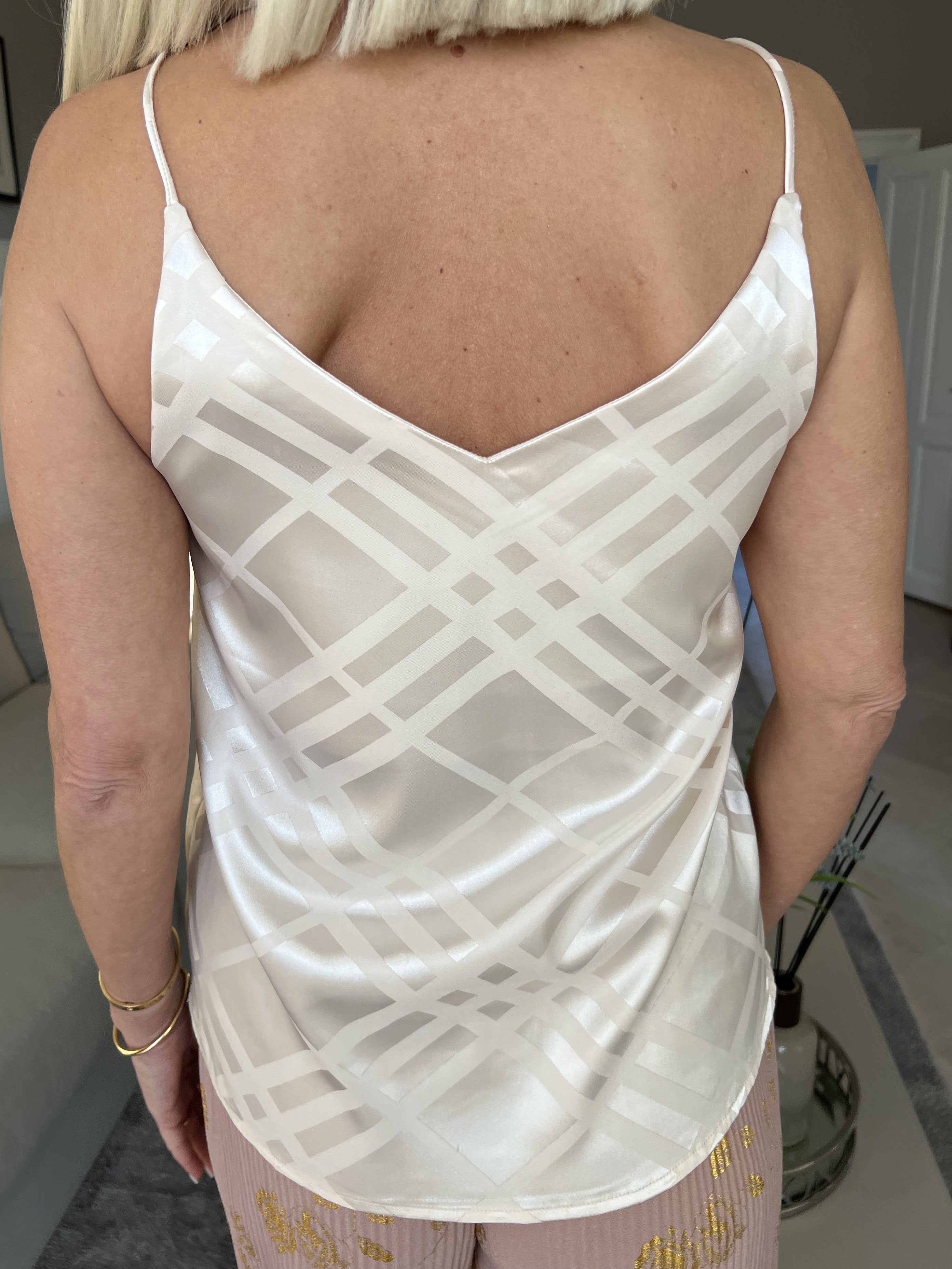 Ziggy - Fin mönstrad stroptopp i silke