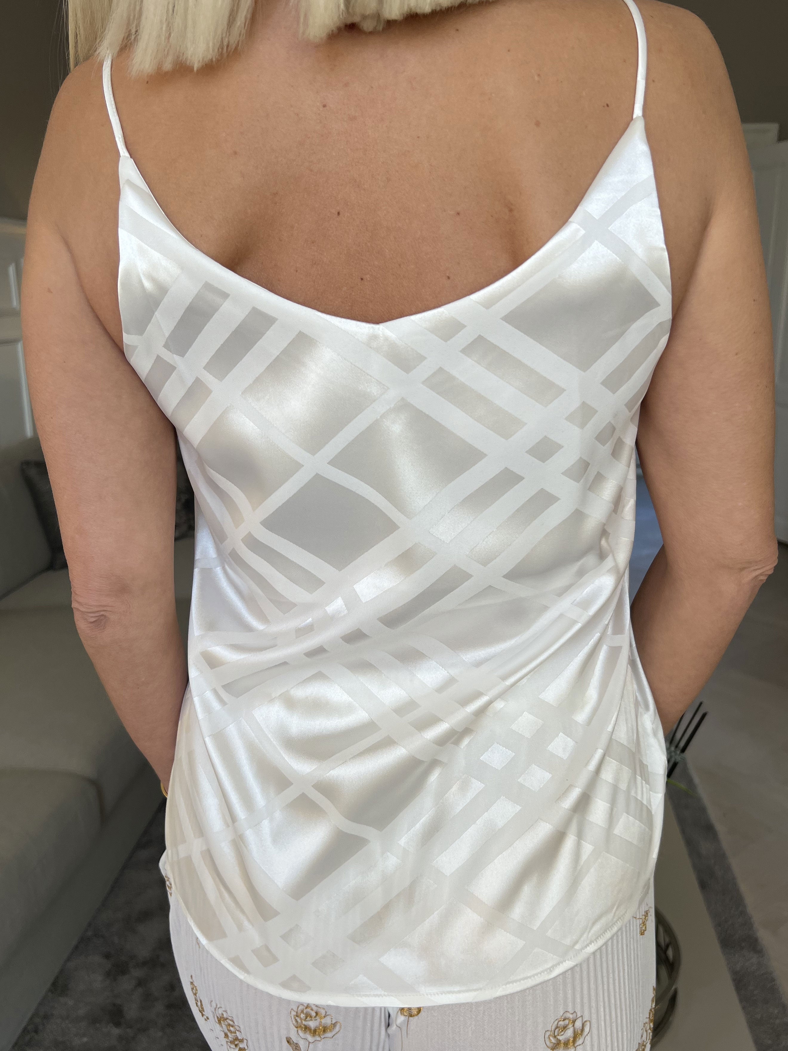 Ziggy - Fin mönstrad stroptopp i silke