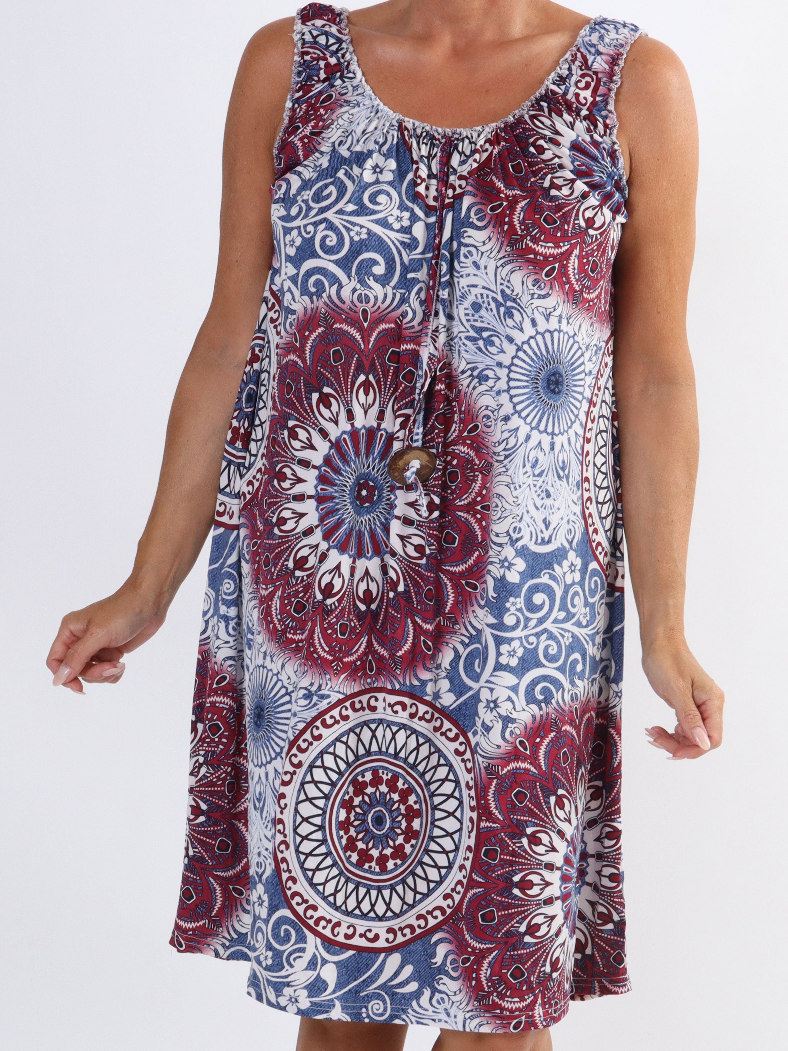 Zion - Mönstrad klänning i stretchmaterial för stora storlekar